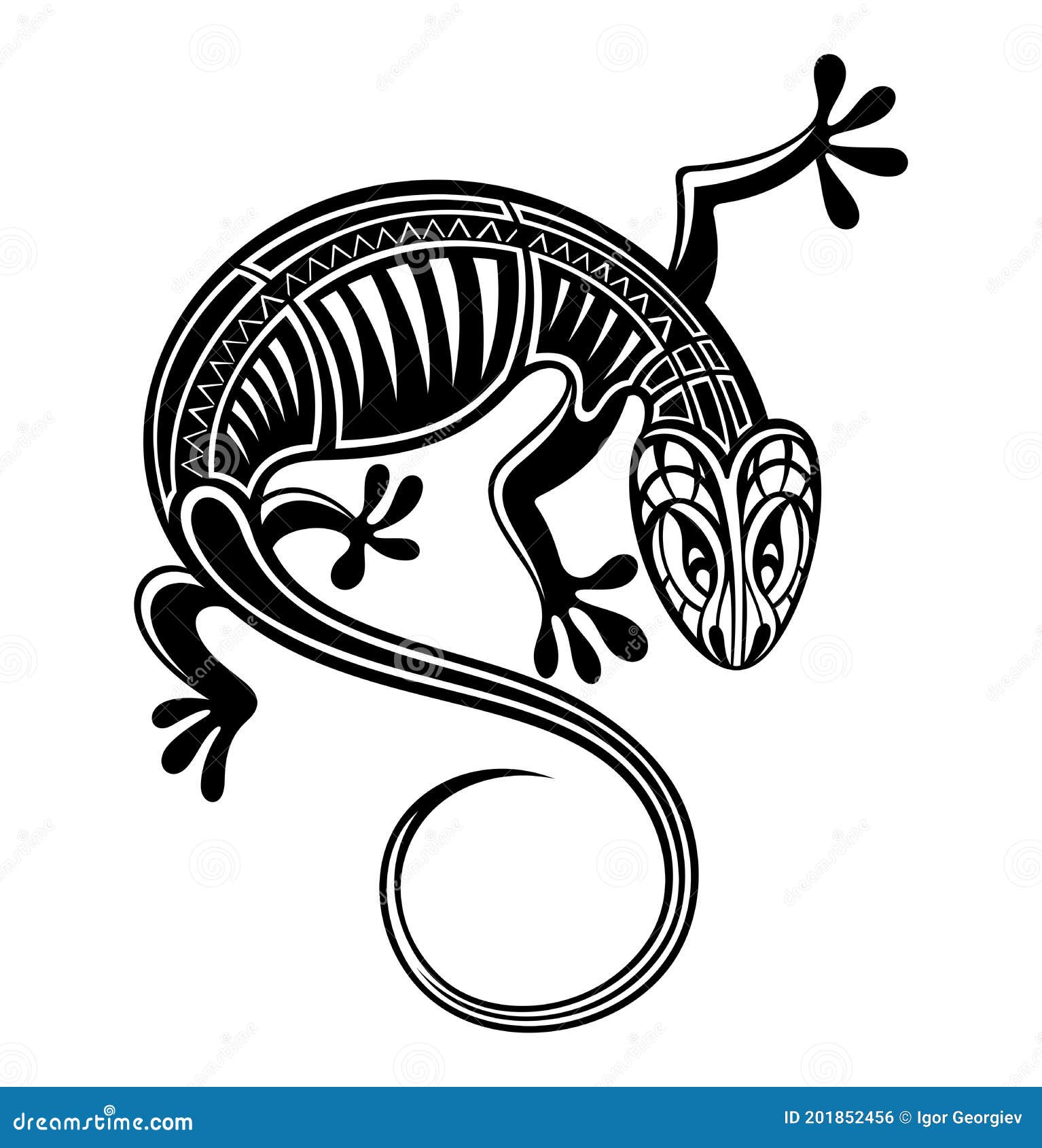 lizard tattoo set, set of labels and s.  set  template tattoo.