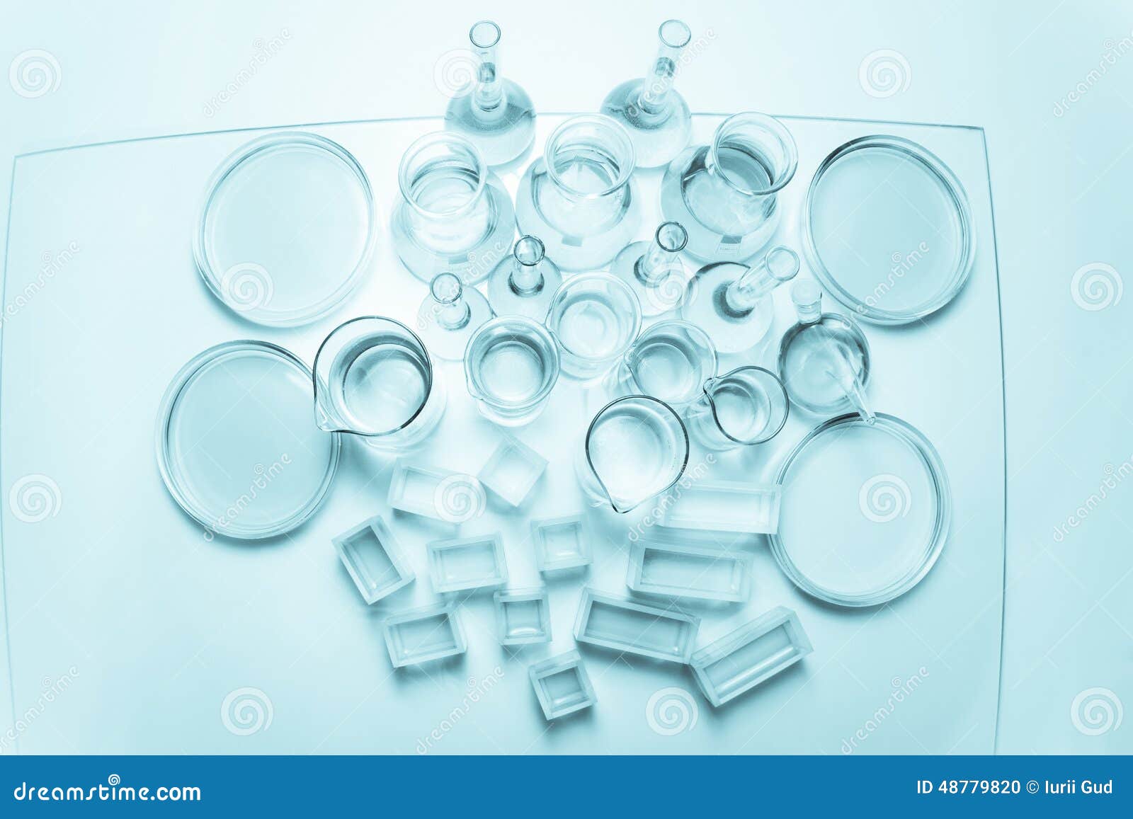 Set of Laboratory Glassware of Different Capacity Stock Photo Image