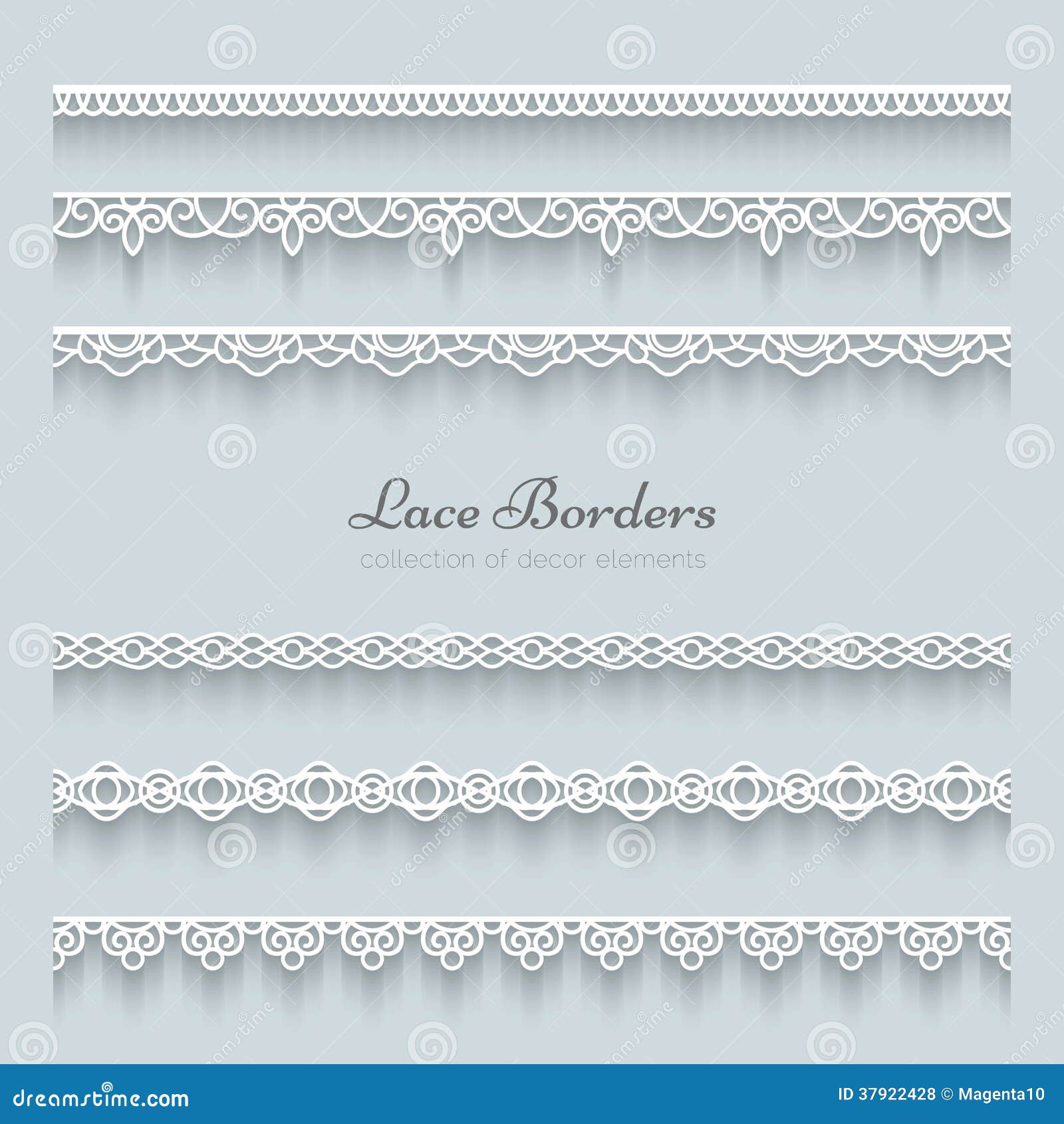 Set of lace borders stock vector. Illustration of delicate 37922428
