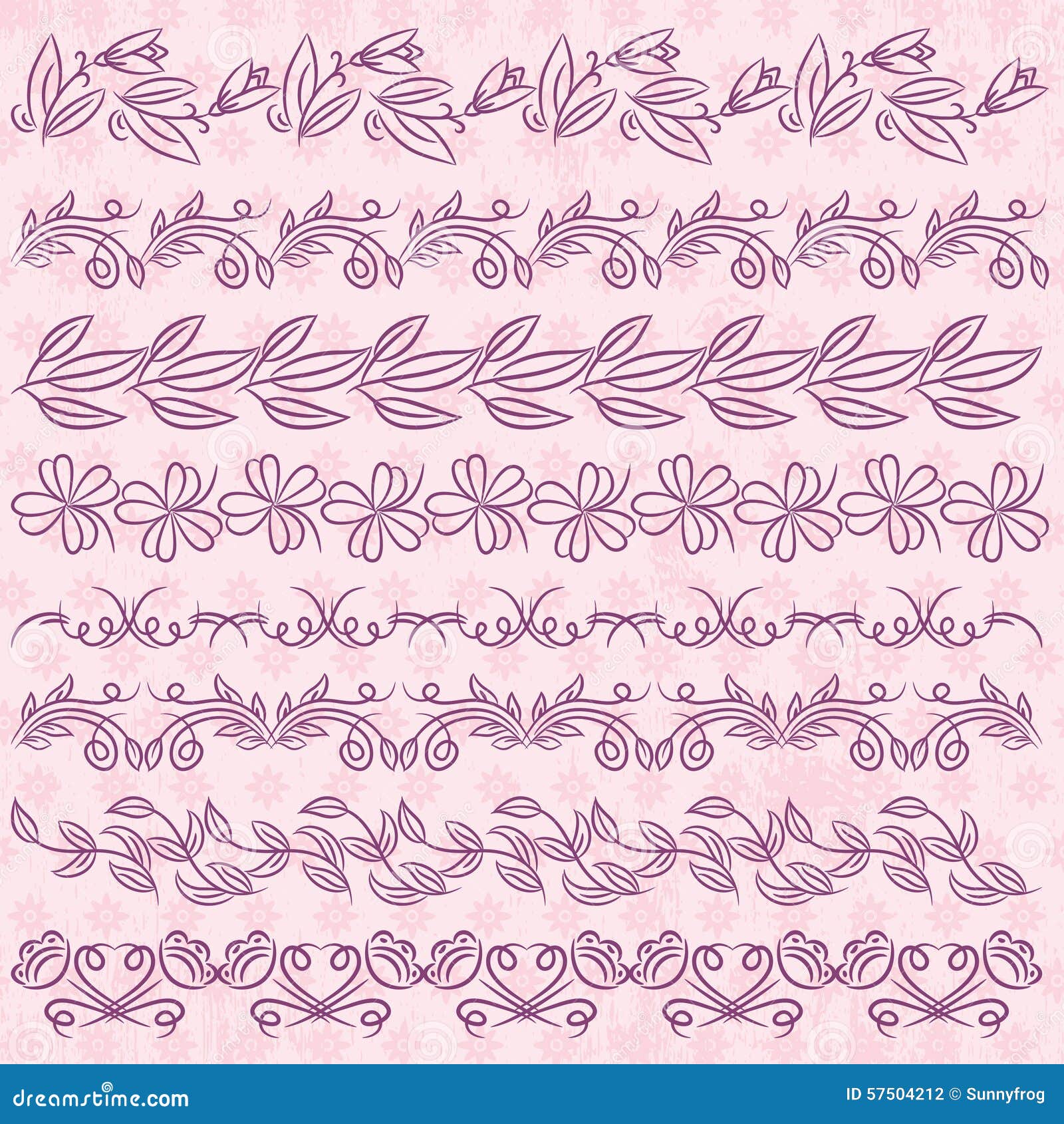 Set of Lace Paper with Flower Over Pink Backround, Vector Stock Vector