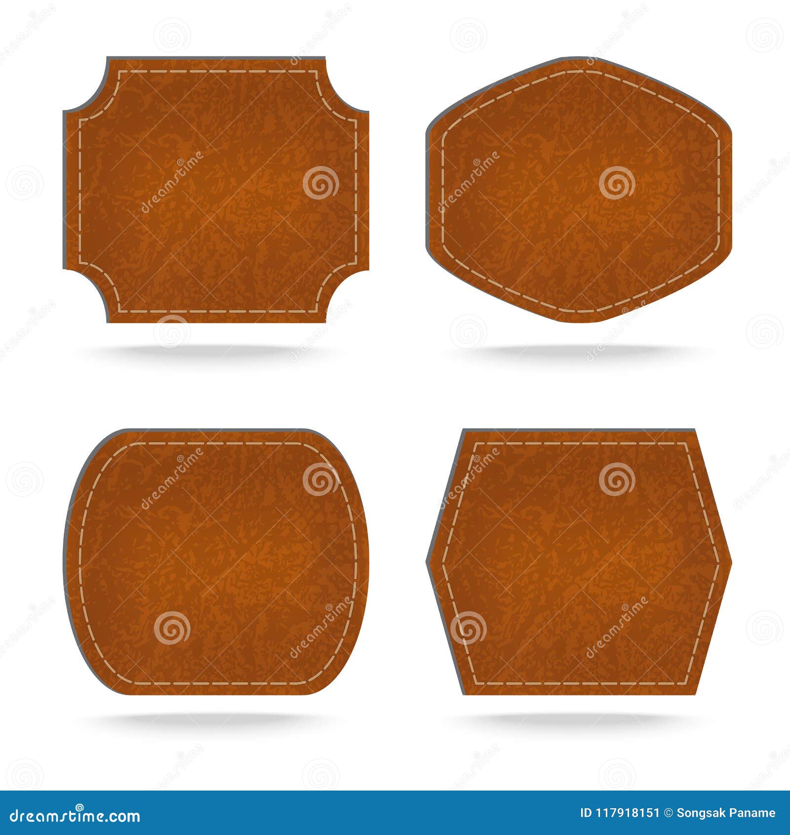 Set Of Leather Tag On White Background Stock Illustration ...