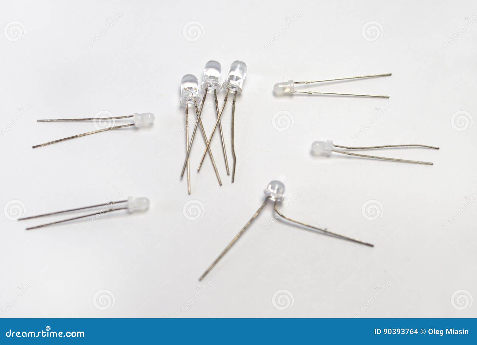 Set of LEDs for Soldering in the Electronic Circuit Stock Photo Image
