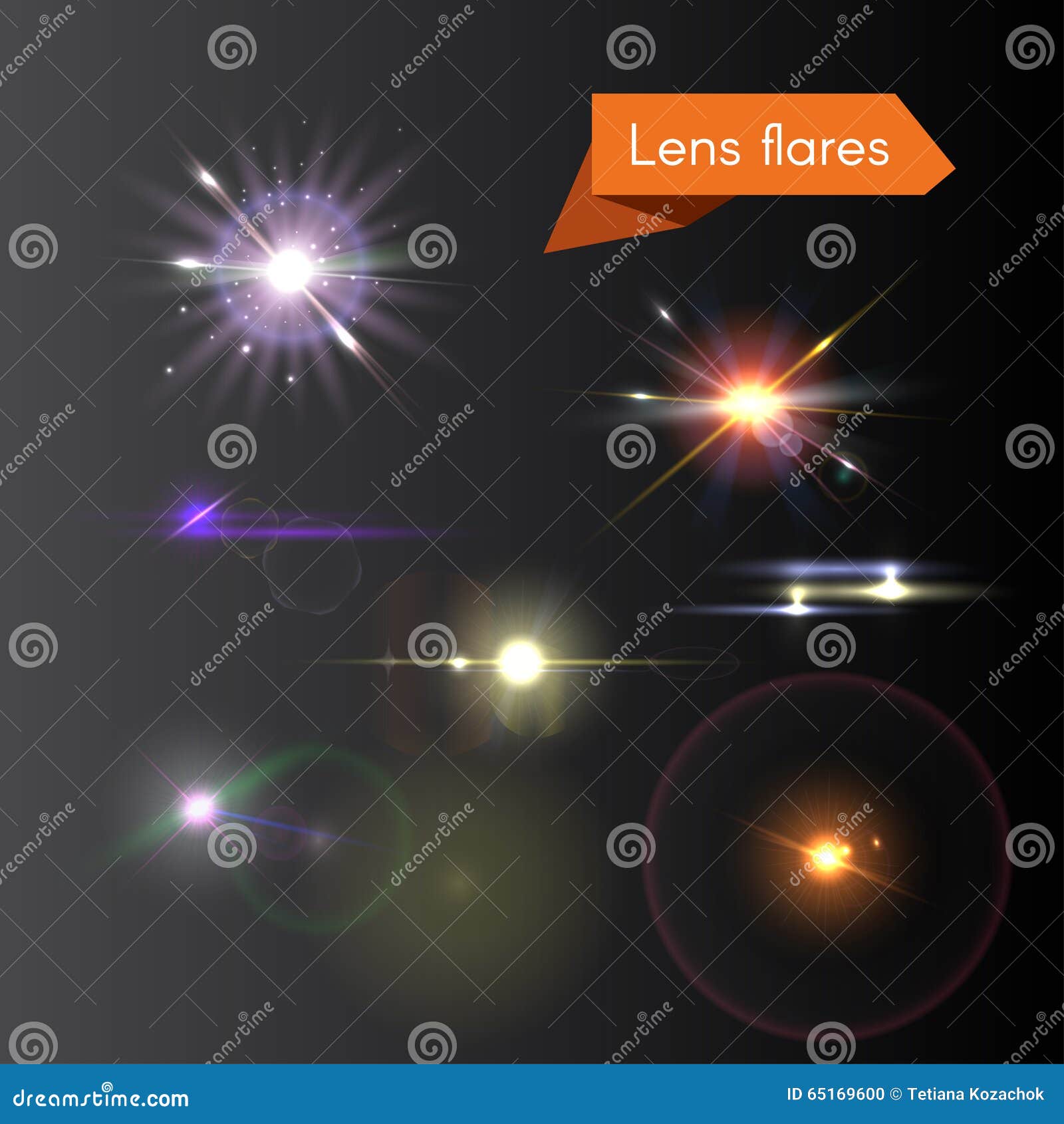 Lens Flares, Effect Of Light Refraction From Prism Or Diamond ...