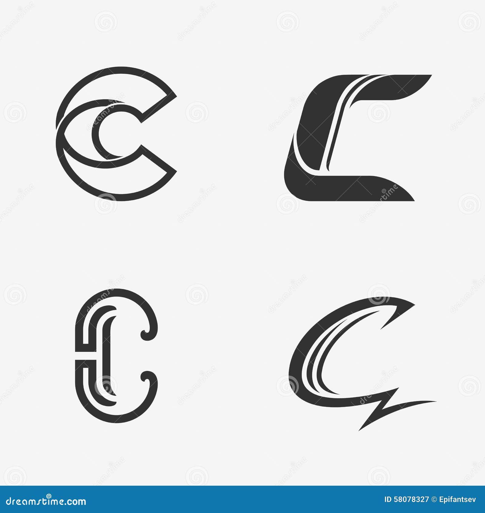 The Set of Letter C Sign, Logo, Icon Design Template Elements. Stock Vector  - Illustration of color, geometric: 58078327