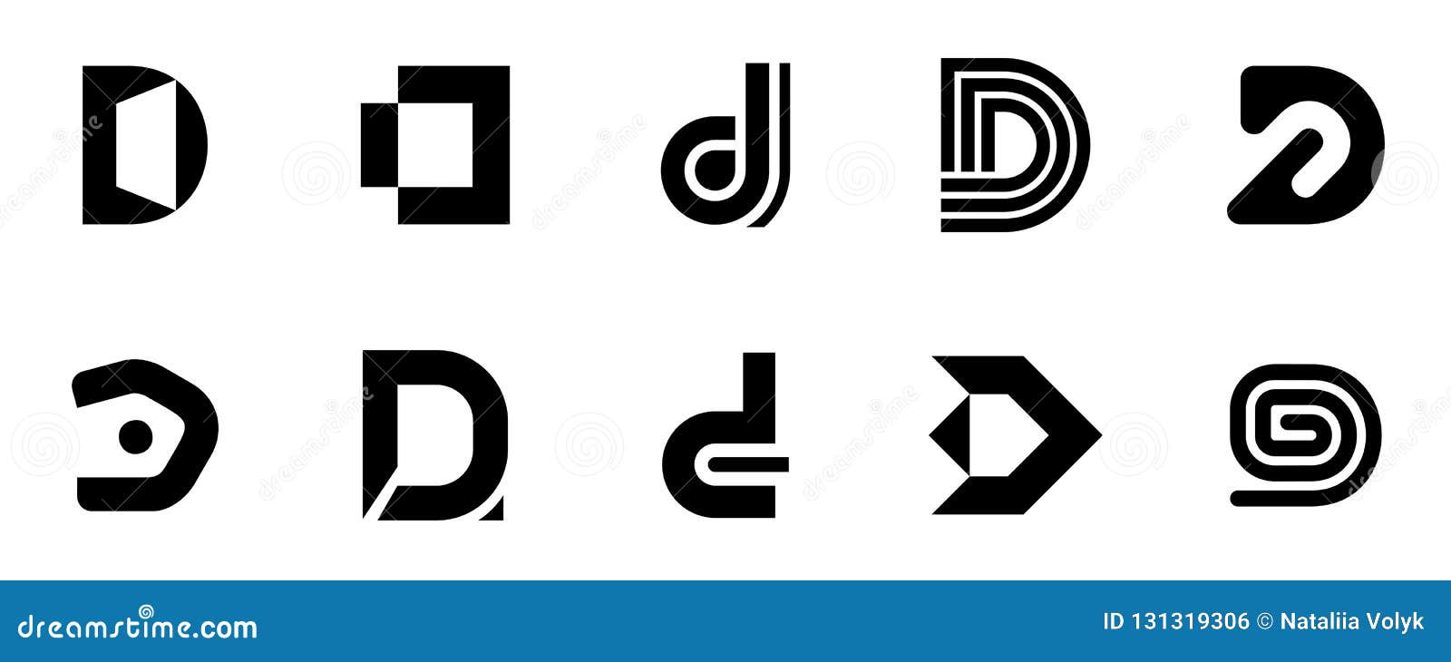 Set of letter D logo stock vector. Illustration of corporate - 131319306