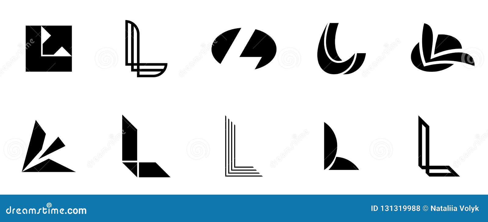 Set of letter L logo stock vector. Illustration of logo - 131319988