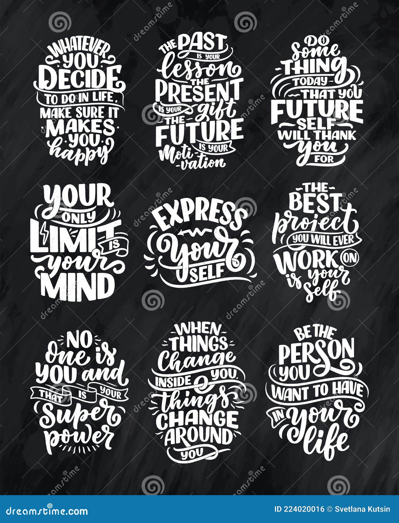 Set with Lettering Slogans about Be Yourself. Funny Quotes for Blog, Poster  and Print Design Stock Vector - Illustration of banner, quote: 224020016