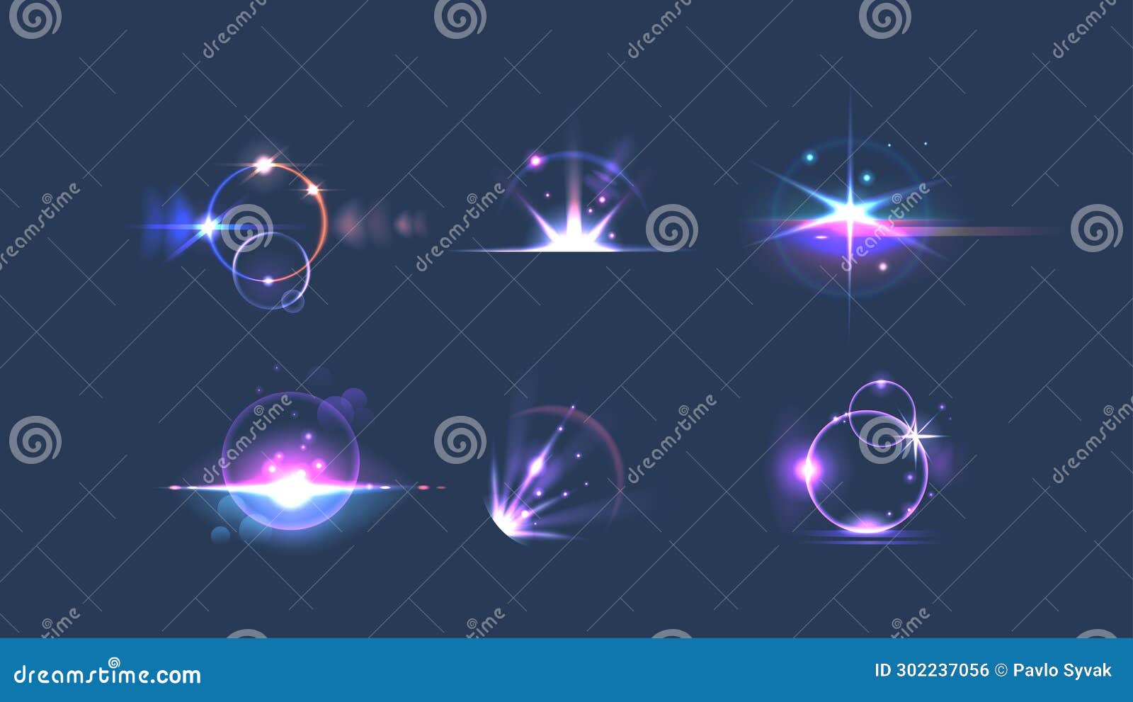 Set of Light Effects. Versatile Vector Collection of Radiant Visuals, Enhancing Designs with 