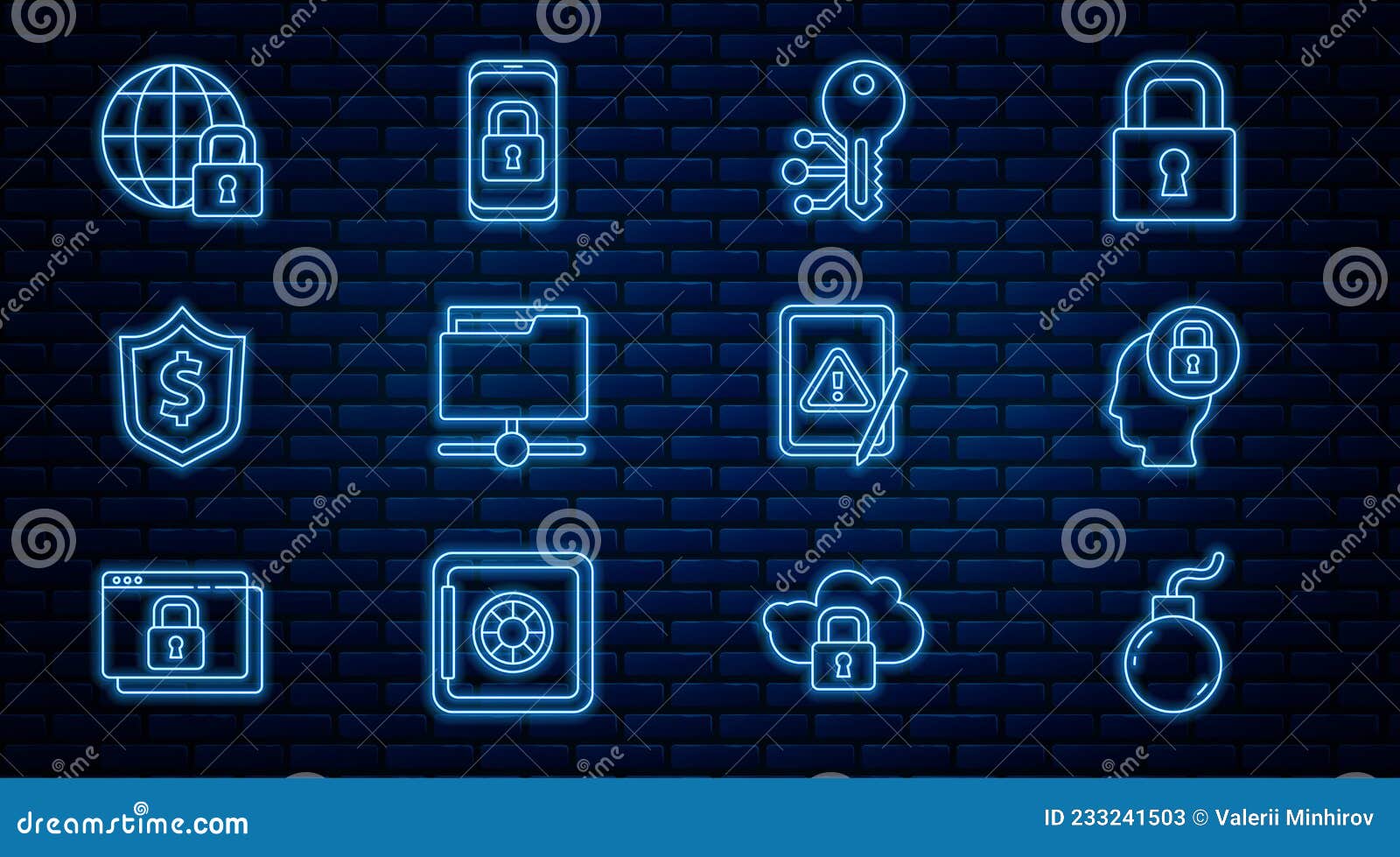 Set Line Bomb Ready To Explode, Human Head with Lock, Cryptocurrency Key,  FTP Folder, Shield Dollar, Global Lockdown Stock Vector - Illustration of  private, money: 233241503