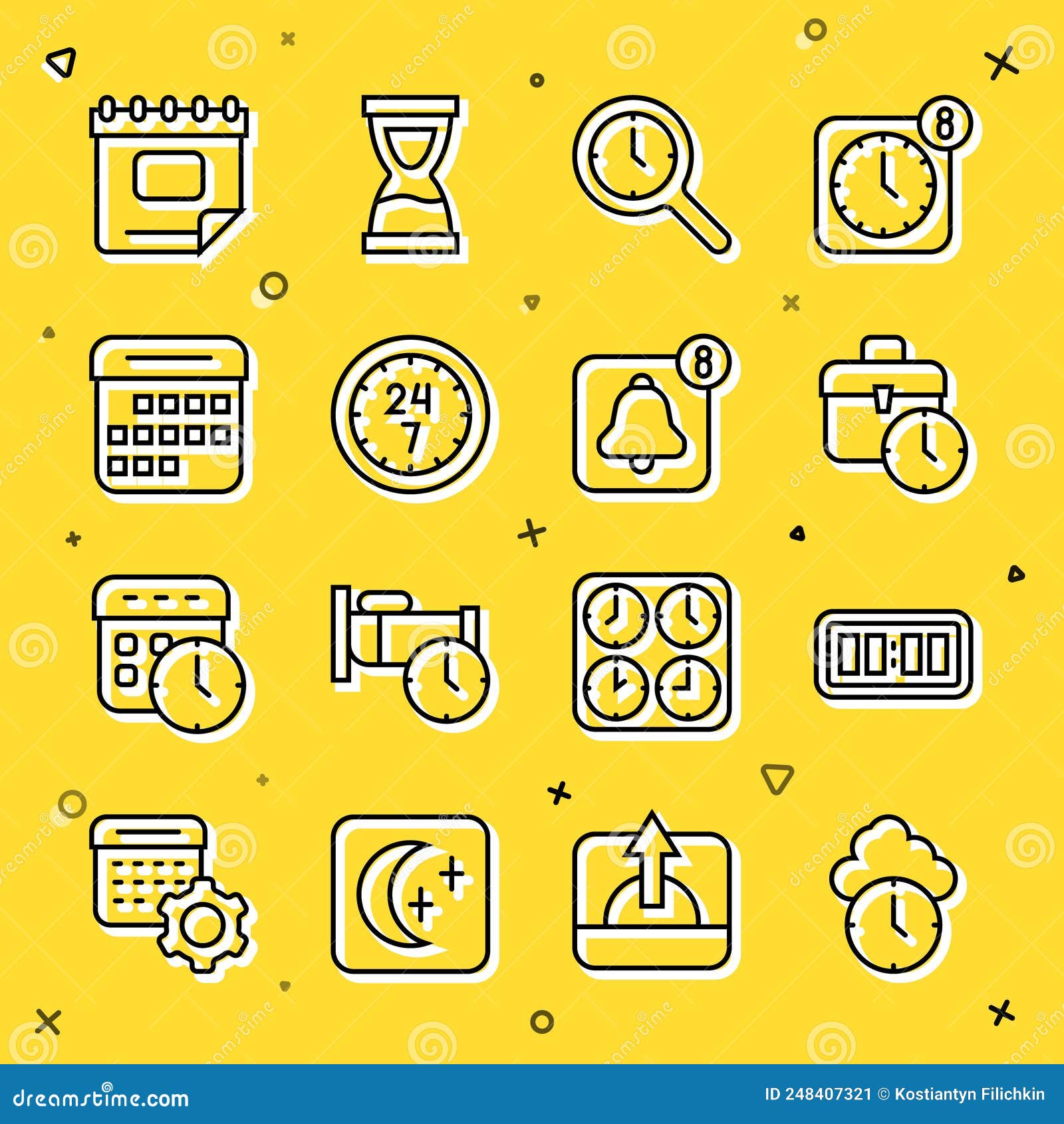 Set Line Clock, Digital Alarm Clock, Work Time, Magnifying Glass with, 24 Hours, Calendar, and