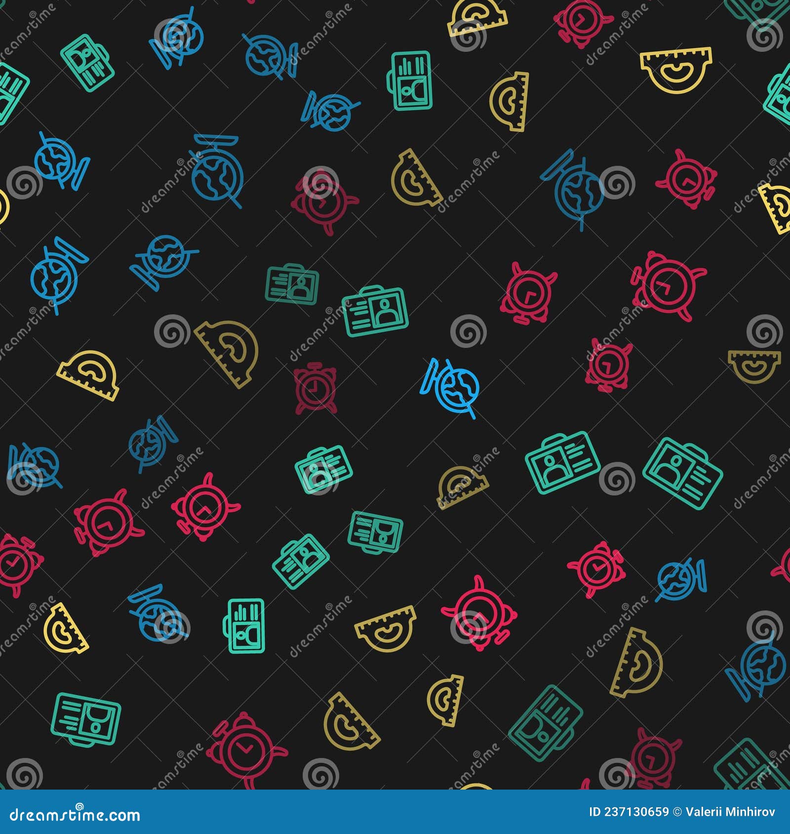 Set Line Earth Globe, Identification Badge, Protractor Grid and Alarm