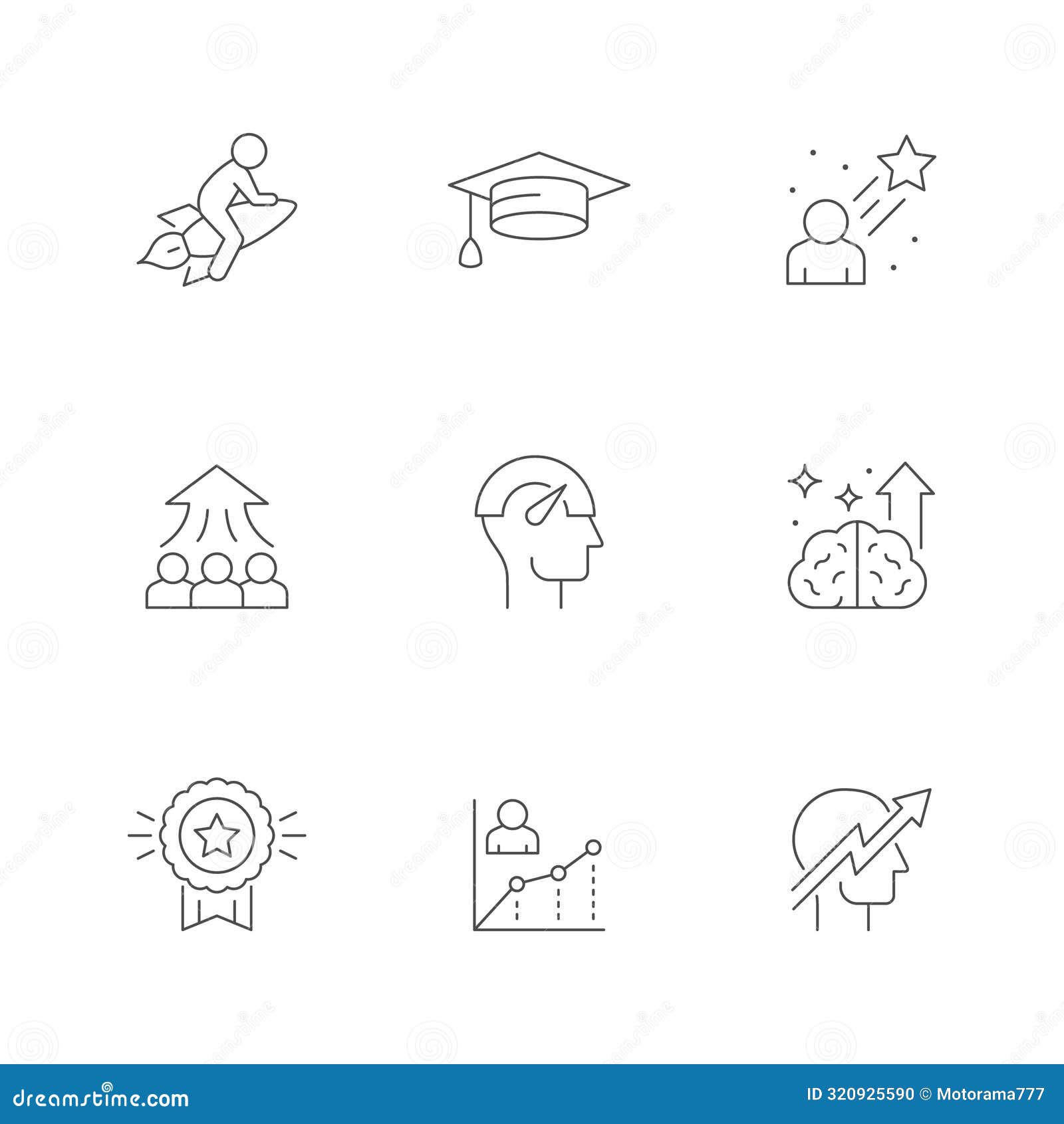 set line icons of upskill