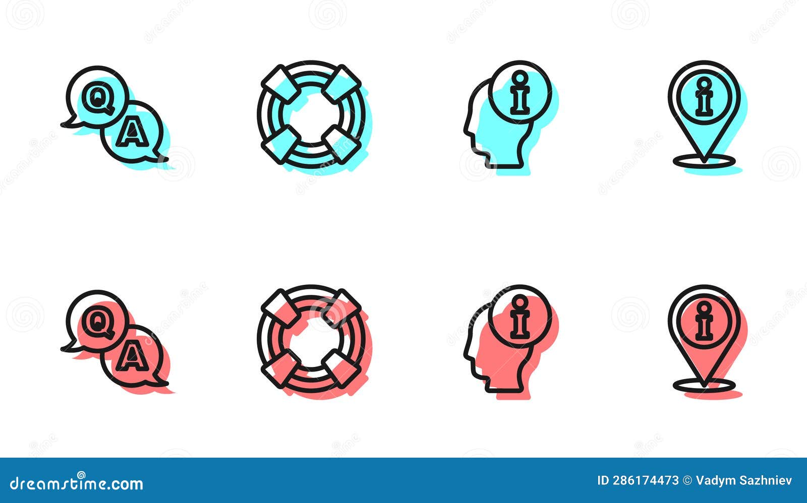 Set Line Information, Question and Answer, Lifebuoy and Location with