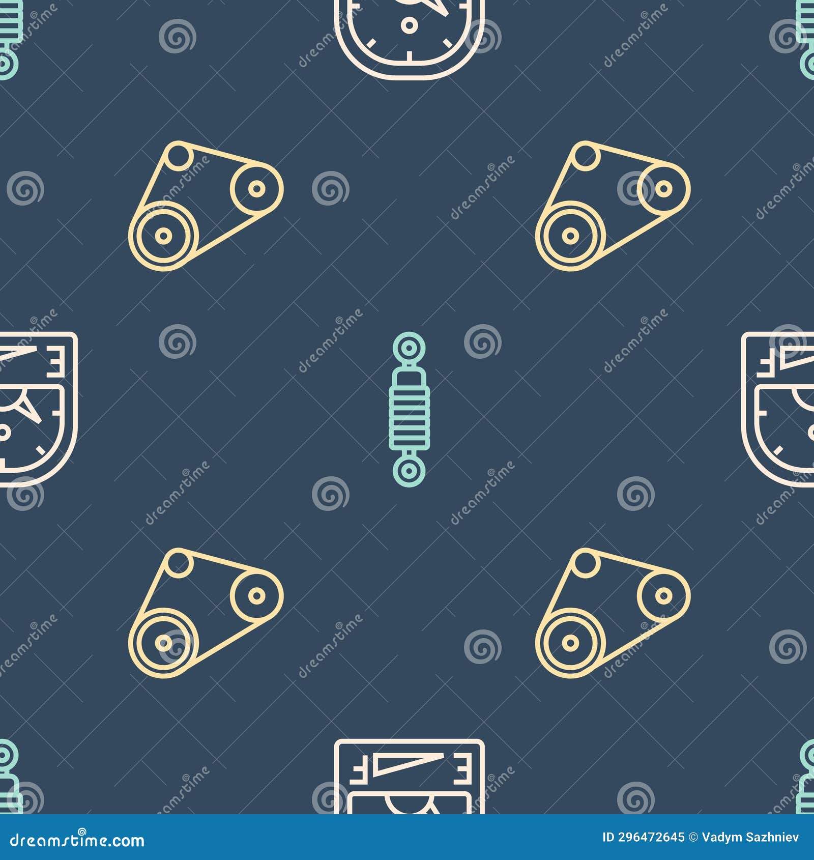 Set Line Motor Gas Gauge, Timing Belt Kit and Shock Absorber on