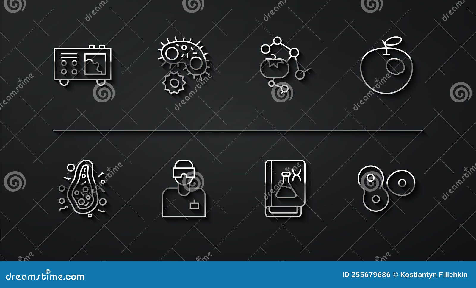 Set Line Spectrometer, Bacteria, Modified Apple