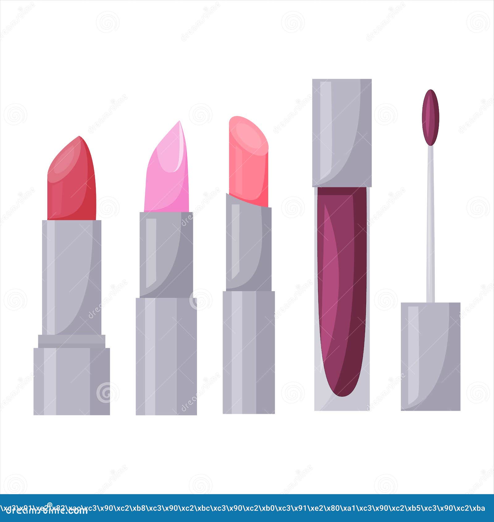 A Set of Lipsticks. Design Elements Stock Vector Illustration of