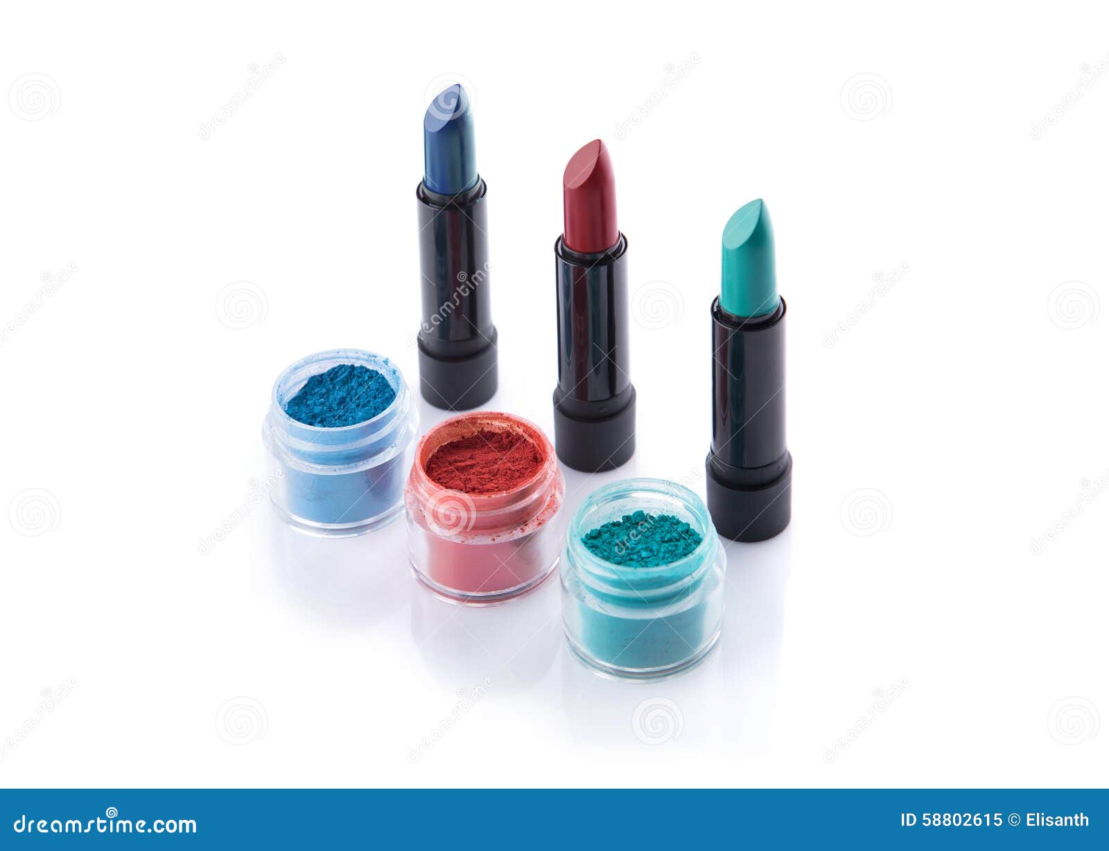Set of Lipsticks and Matching Eye Shadows Stock Image Image of beauty