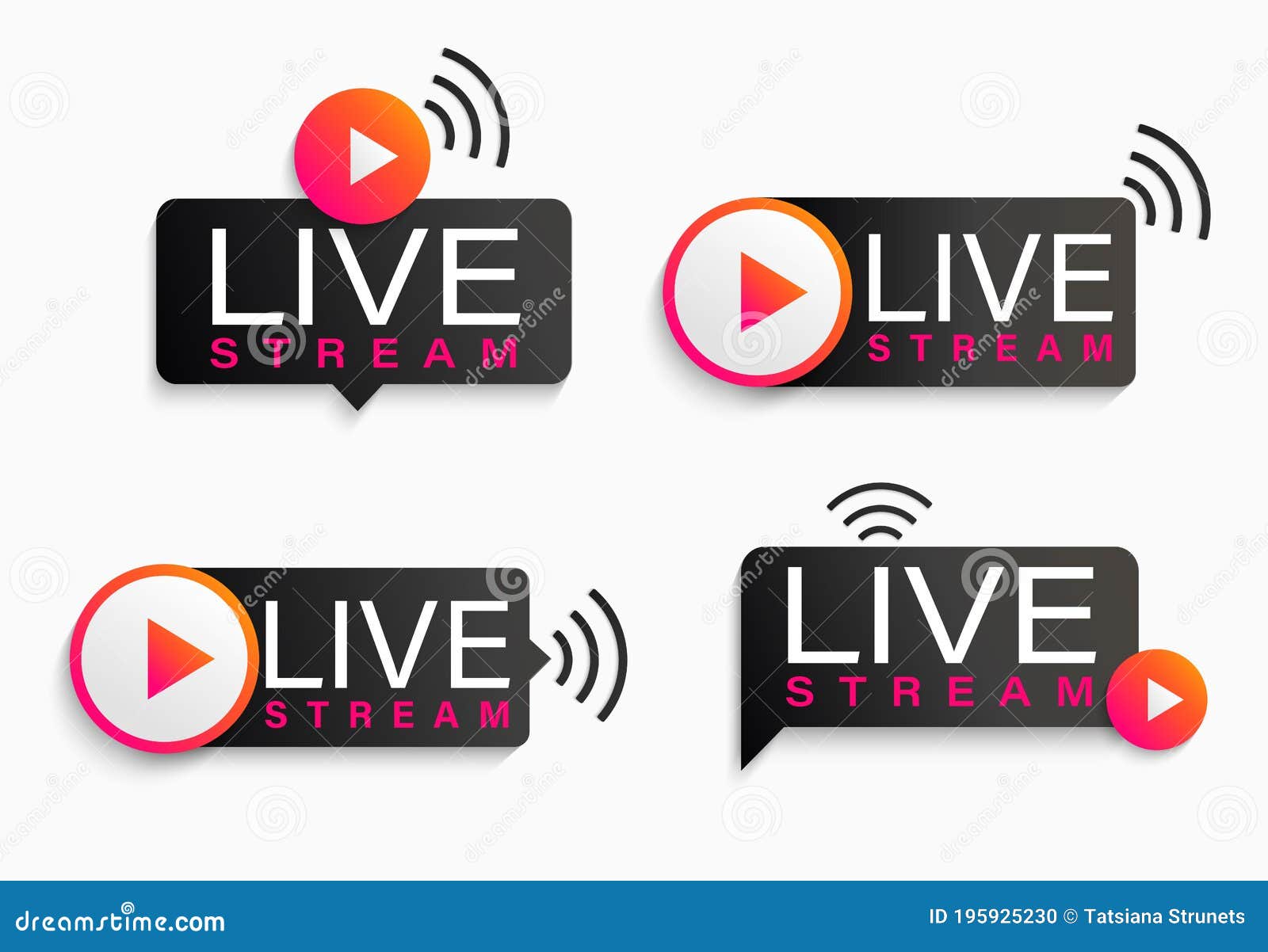 Set Live Stream Logo,symbol,icon with Play Button