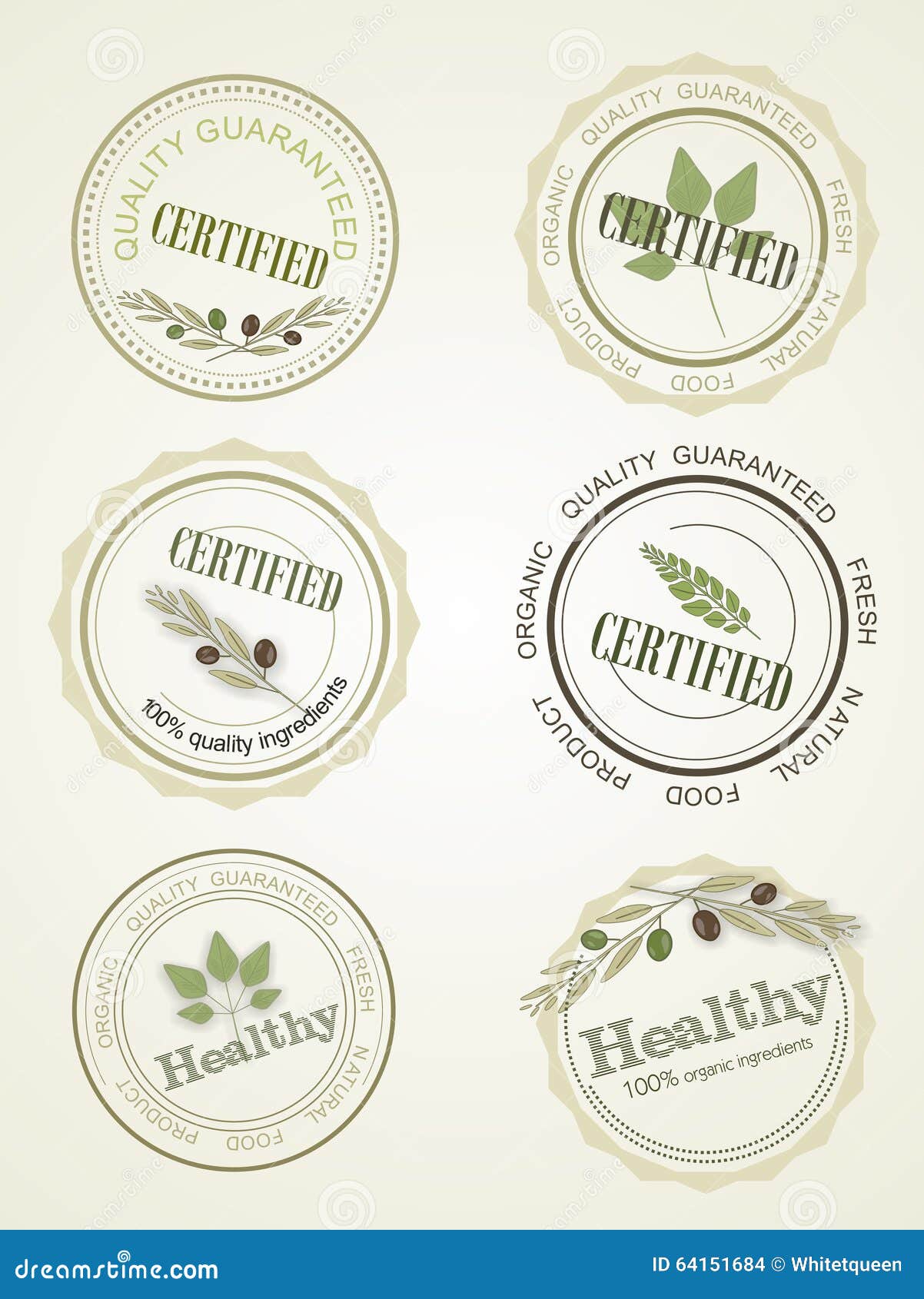 Set the Logo for a Certificate of Health Food, Vector Stock ...