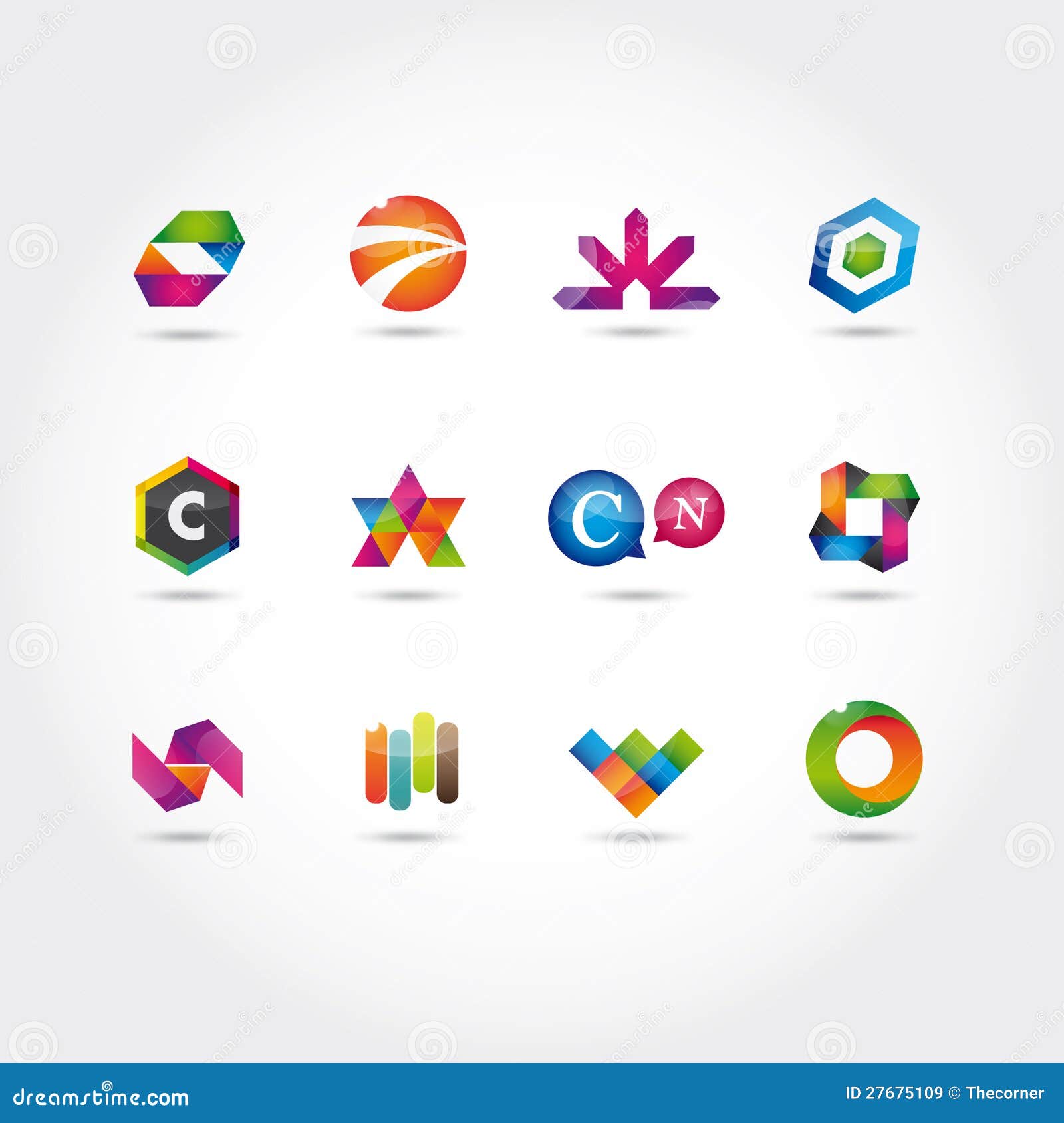 Set Of Logo And Icons Royalty Free Stock Images - Image: 27675109
