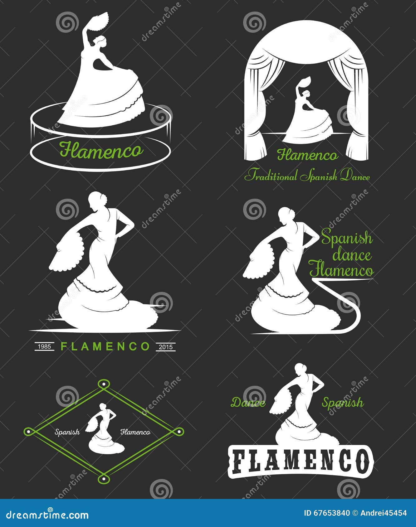 set logos and badges flamenco