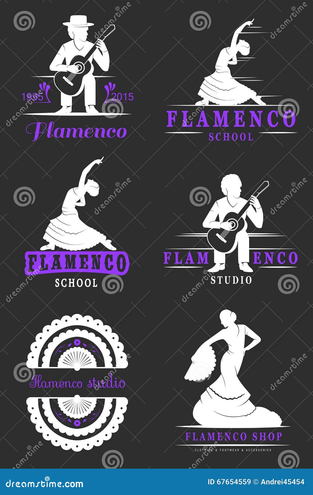 set logos and badges flamenco