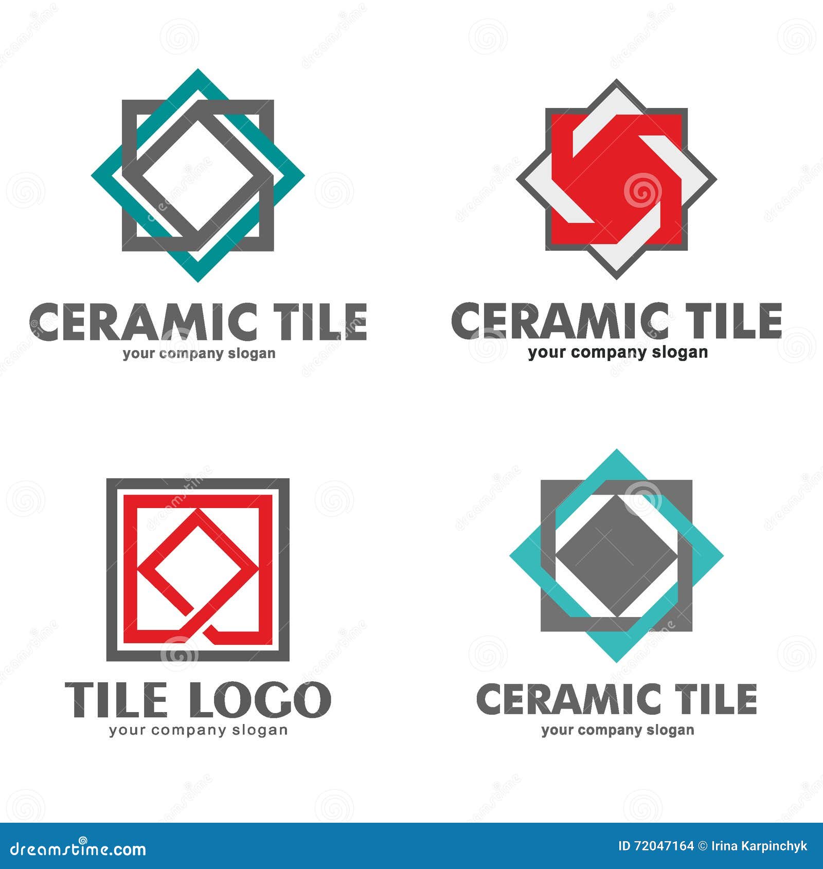 Set Of Logos Of Ceramic Tiles Vector Illustration Stock Vector