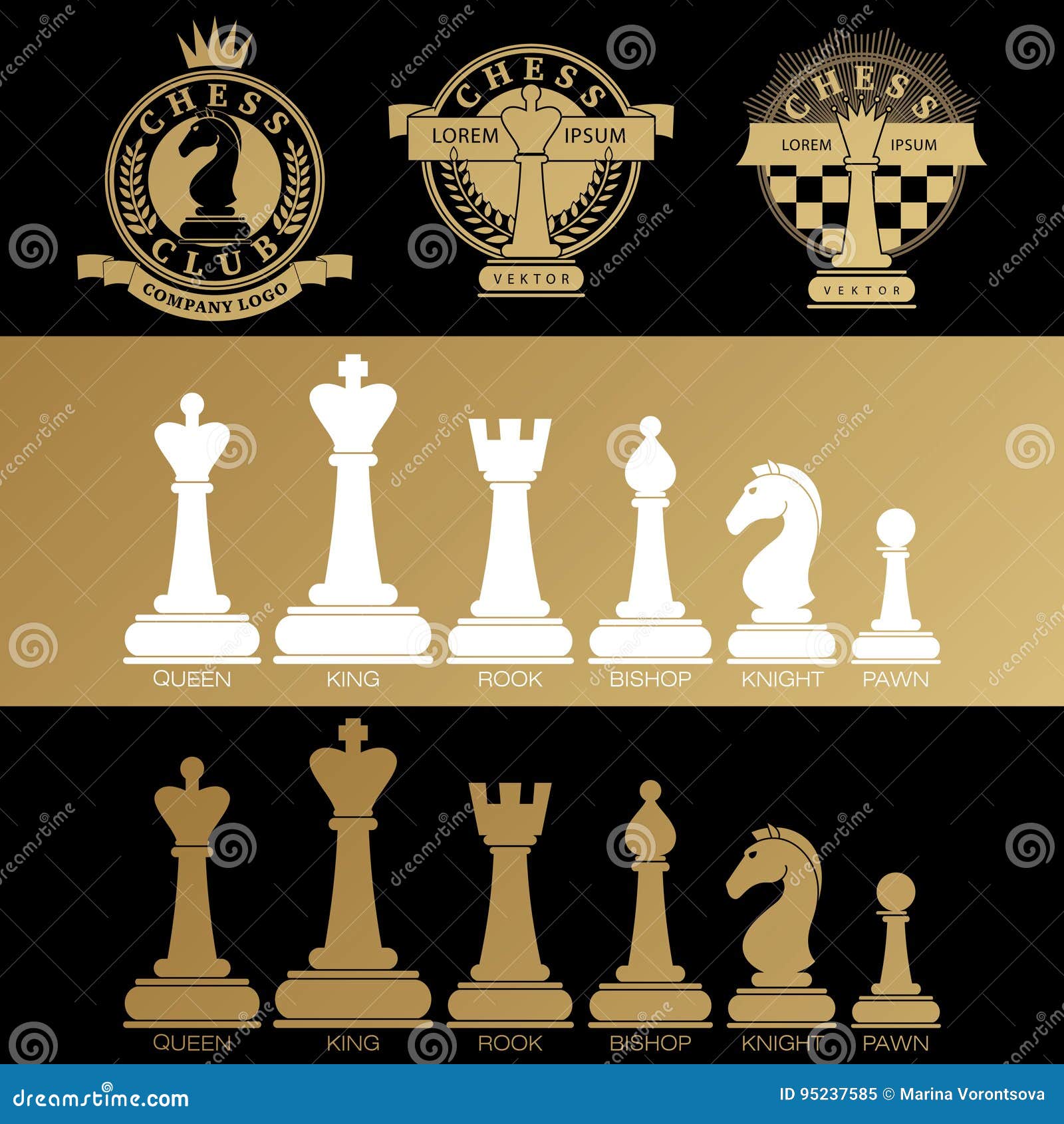 Chess Pieces Black Club Logo Sign Decal Board Game Check Mate