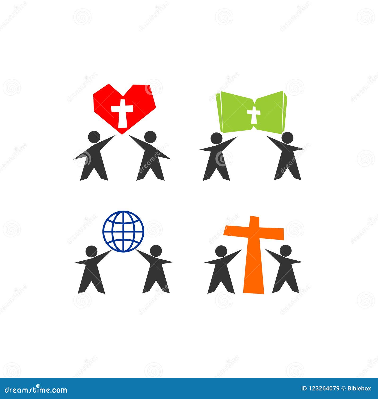 A Set of Logos for the Church. Unity in Christ Stock Vector