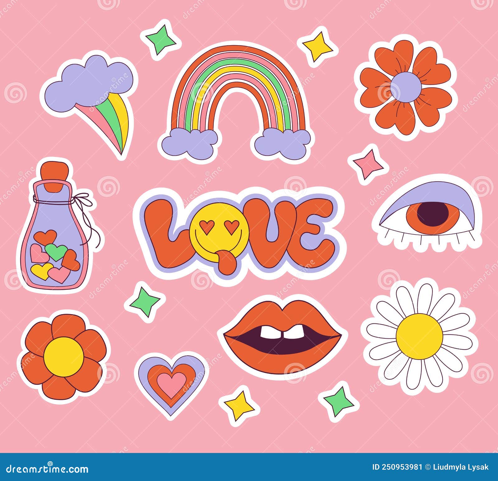 Premium Vector  Set of colorful cute stickers
