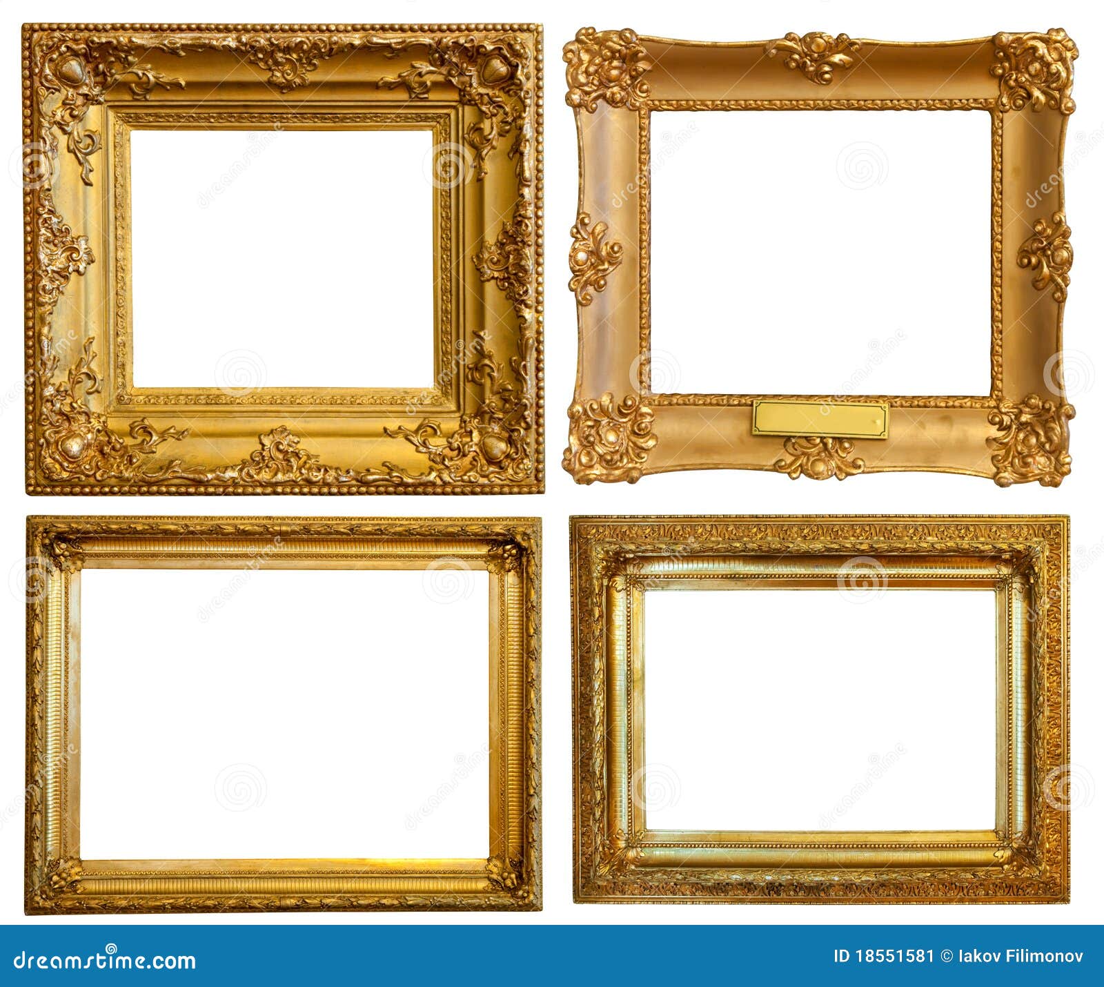 set of luxury gilded frames