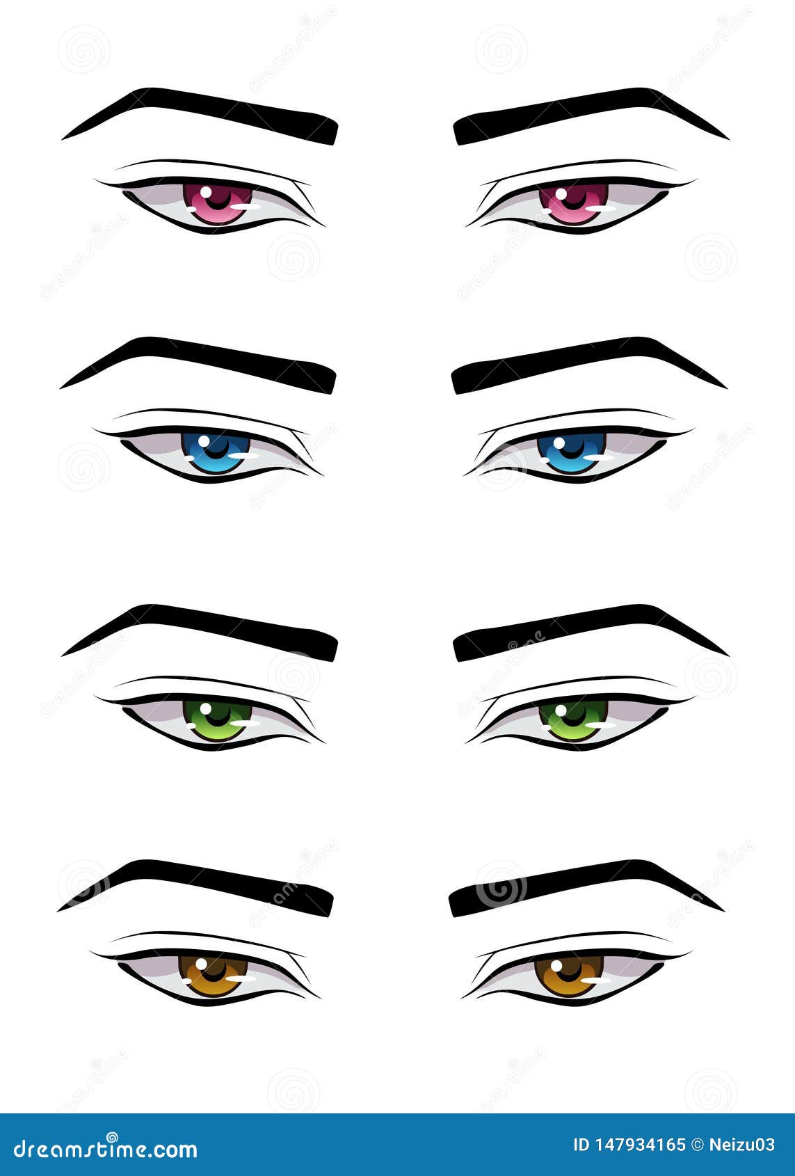 How To Draw Male Anime Eyes From 6 Different Anime Series Step By Step   YouTube