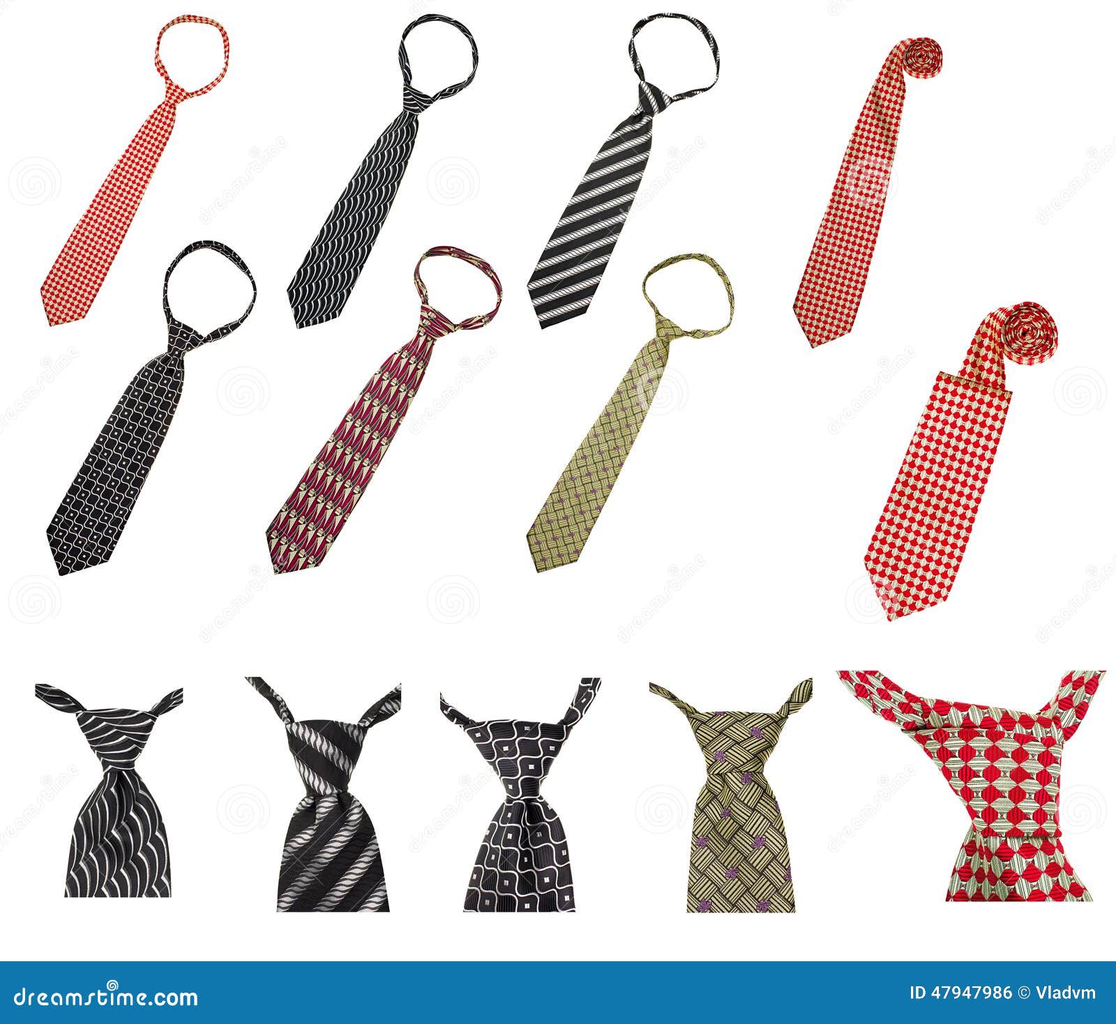 Set of Male Business Ties Isolated Stock Illustration - Illustration of ...