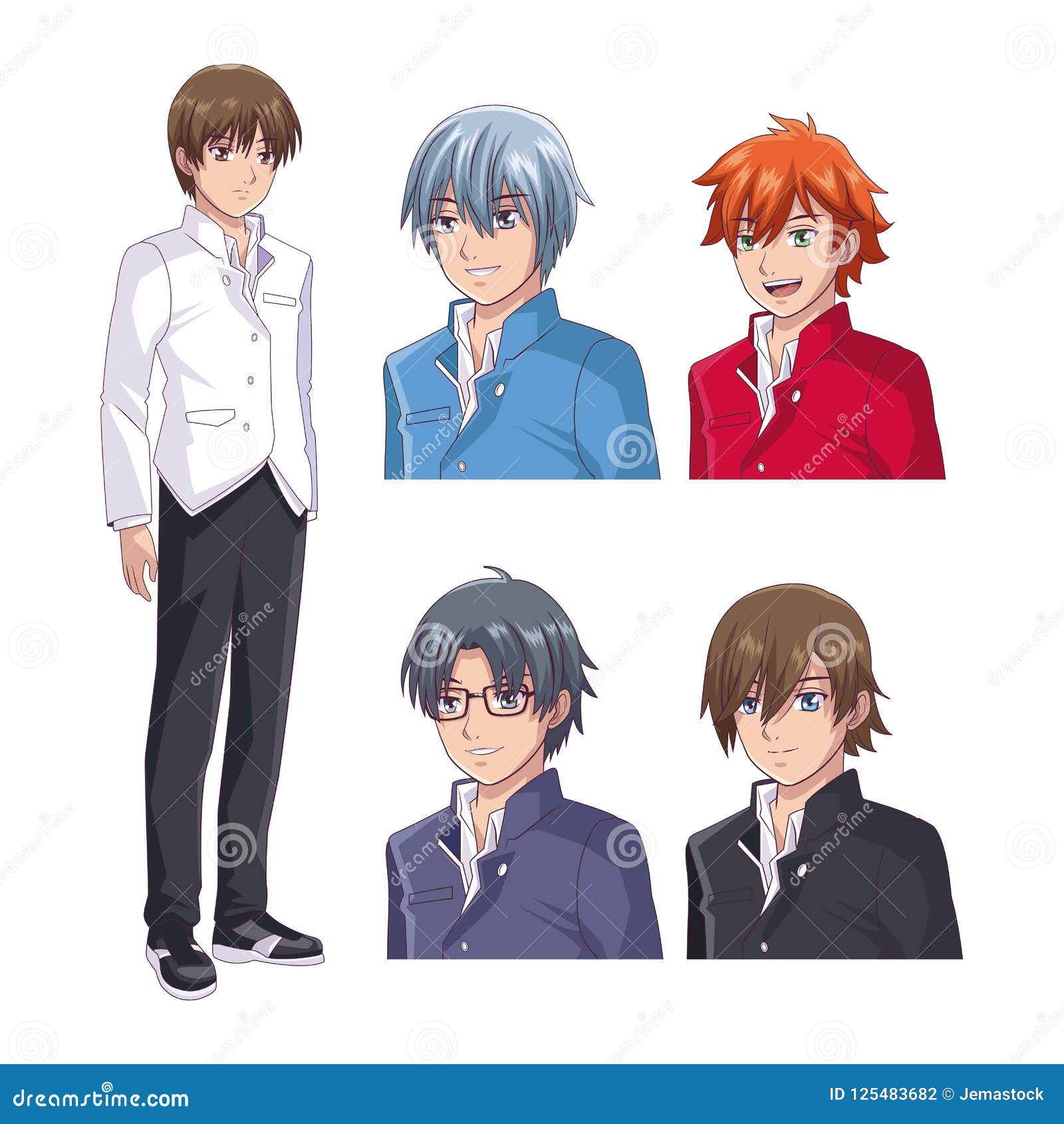 Male Anime Face Stock Illustrations – 2,980 Male Anime Face Stock