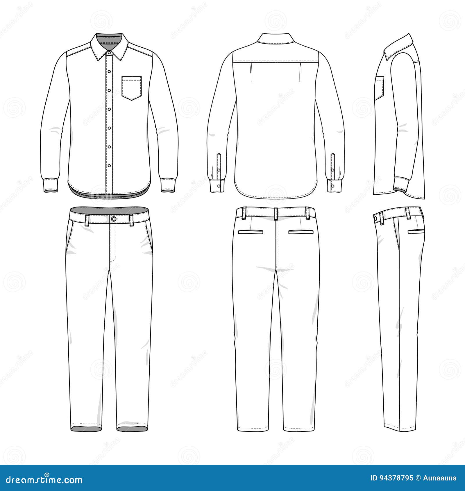Set of Male Shirt and Pants. Stock Vector - Illustration of casual ...