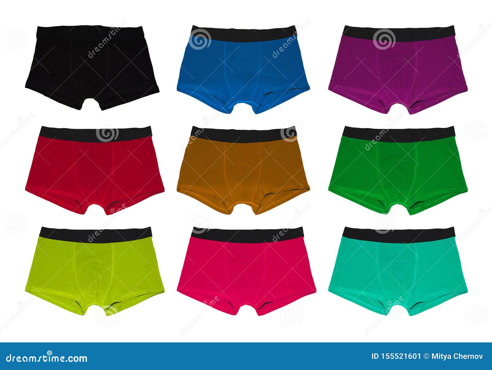 Set of Male Underwear. Set Multicolor of Male Underwear. Pants Boxers  Isolated on White Background Stock Image - Image of casual, seductive:  155521601
