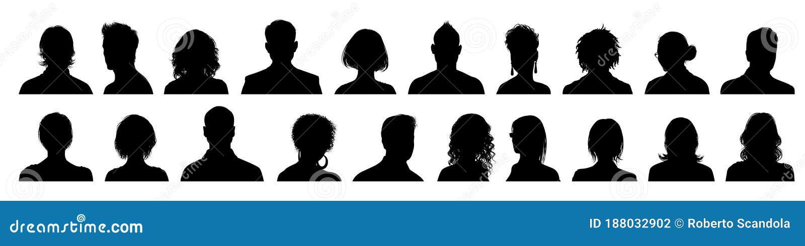 set man and woman head icon silhouette.