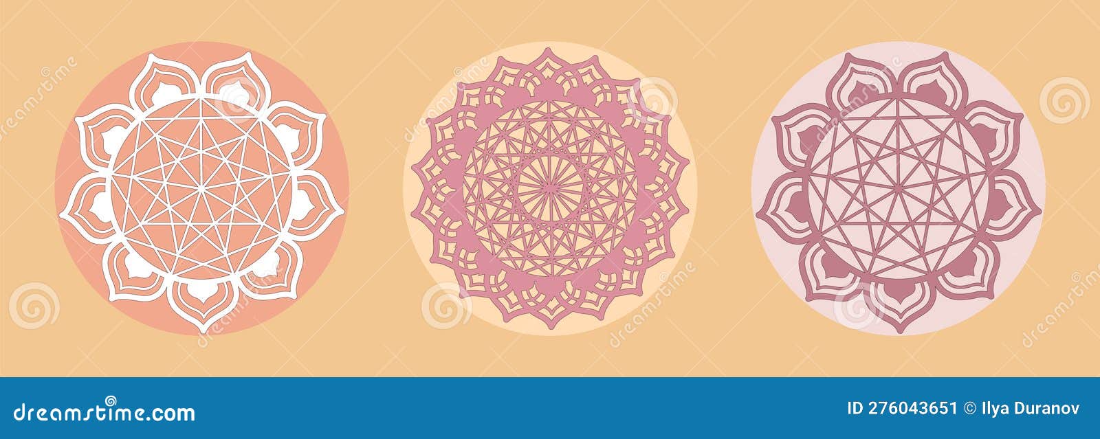 Set of Mandalas in Pastel Colors. Every Element are Isolated. Vector ...