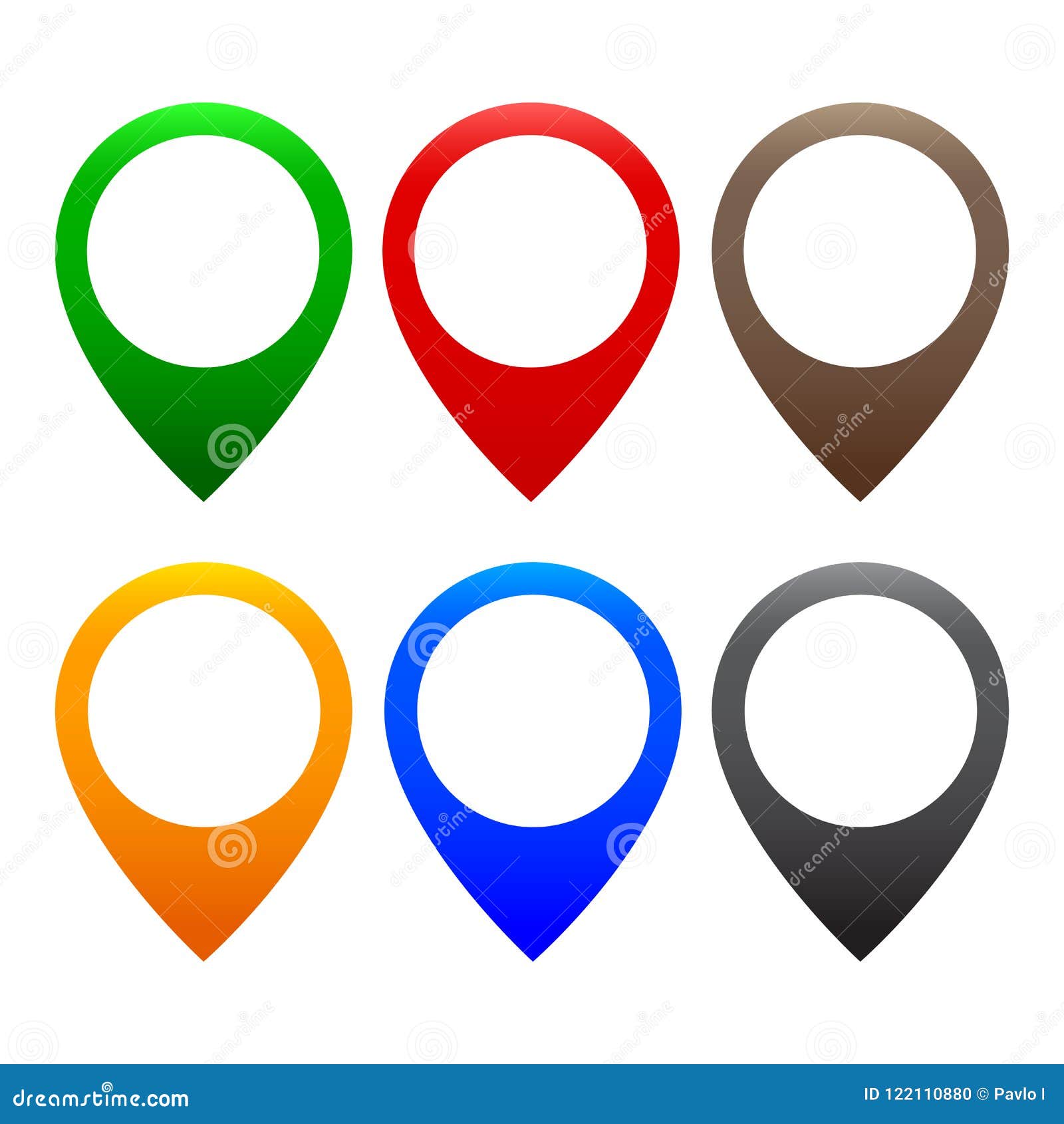 Set Map Pointer Icon Marker Color Map Pin Gps Location Flat Symbol Vector Stock Illustration Illustration Of Networks Icon 122110880