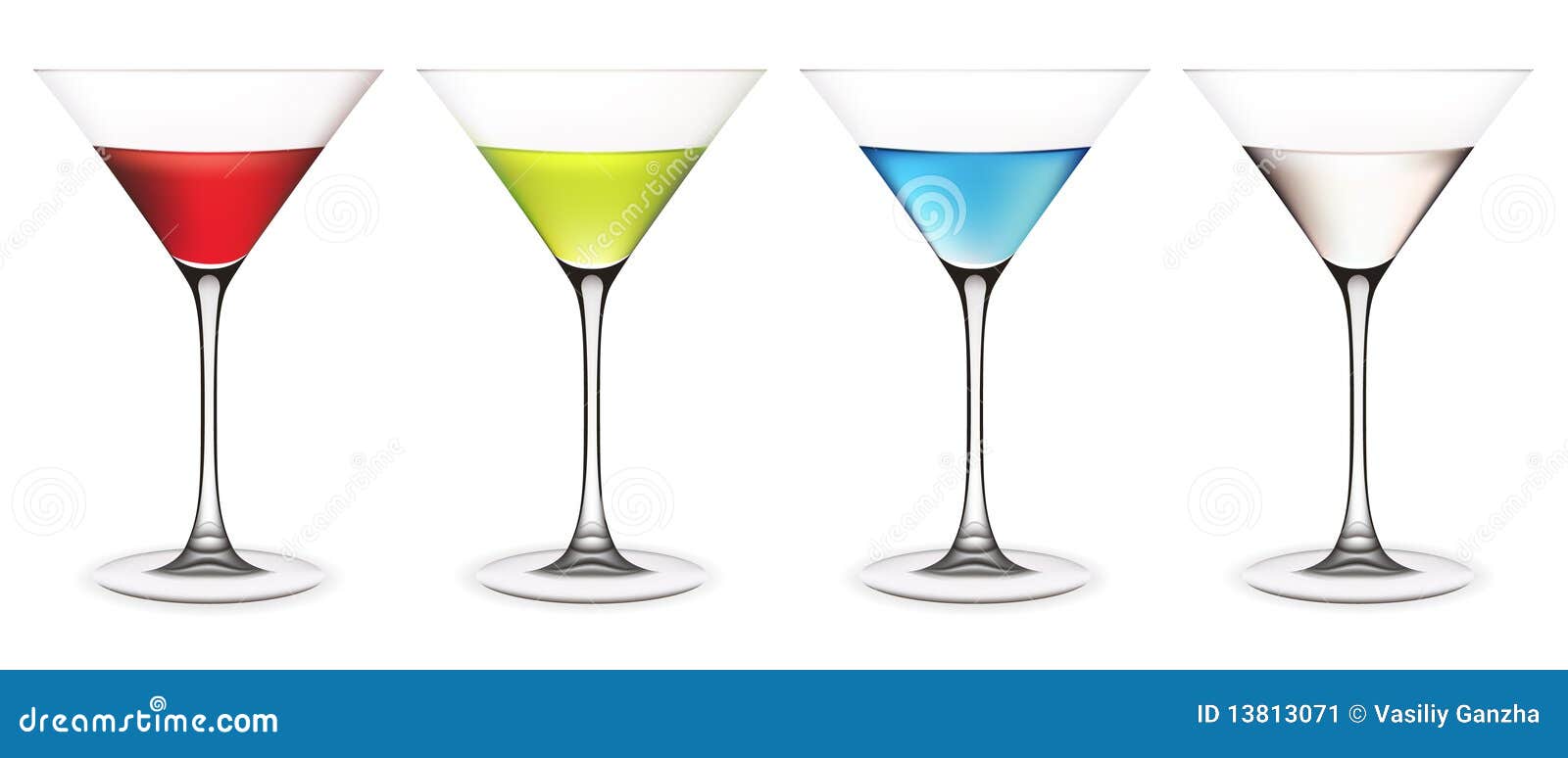 Set of martini glasses stock vector. Illustration of water 13813071
