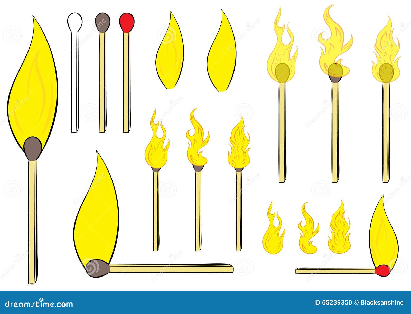 Set with matchsticks stock vector. Illustration of lighting 65239350