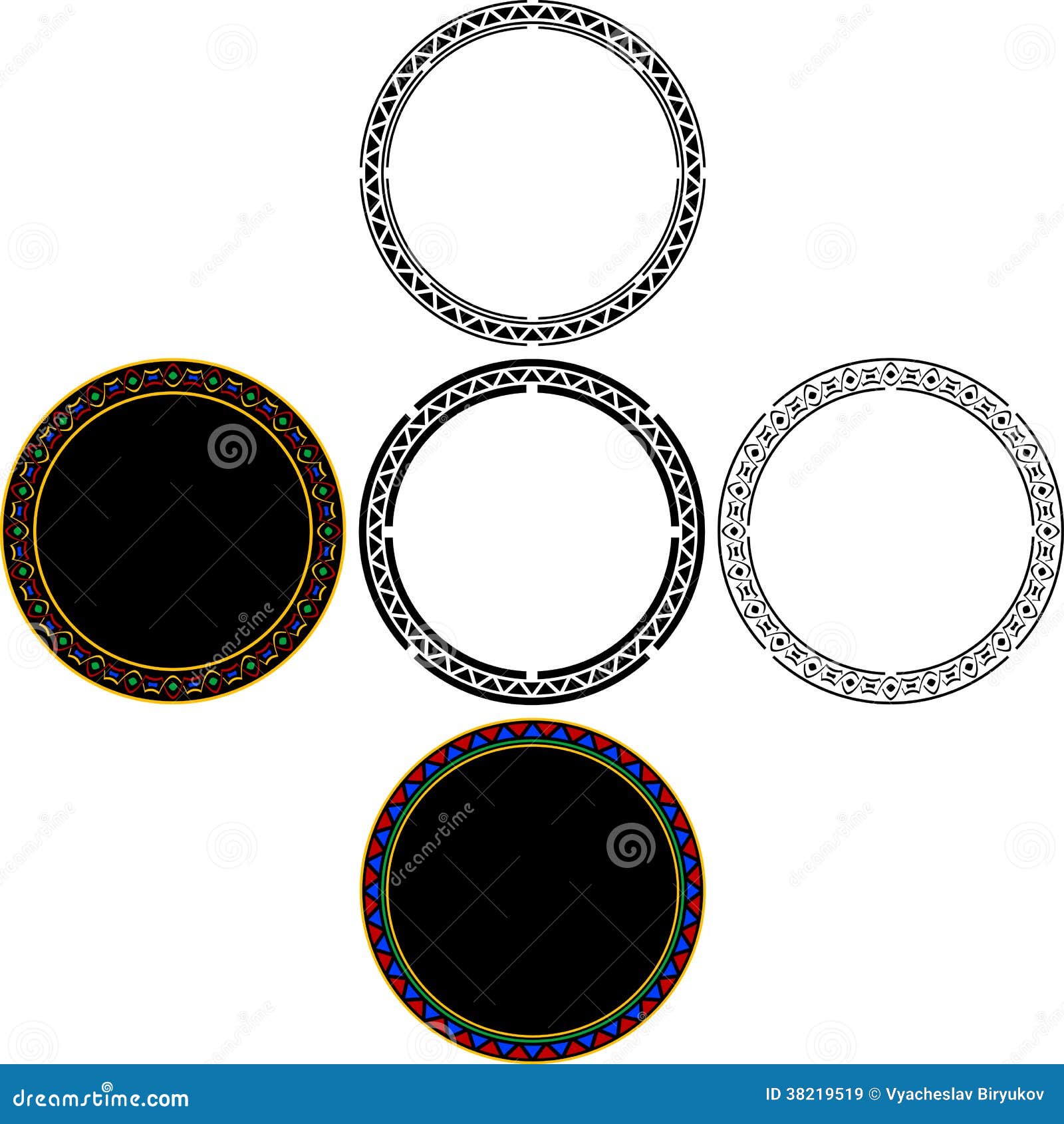 set of mayan circles