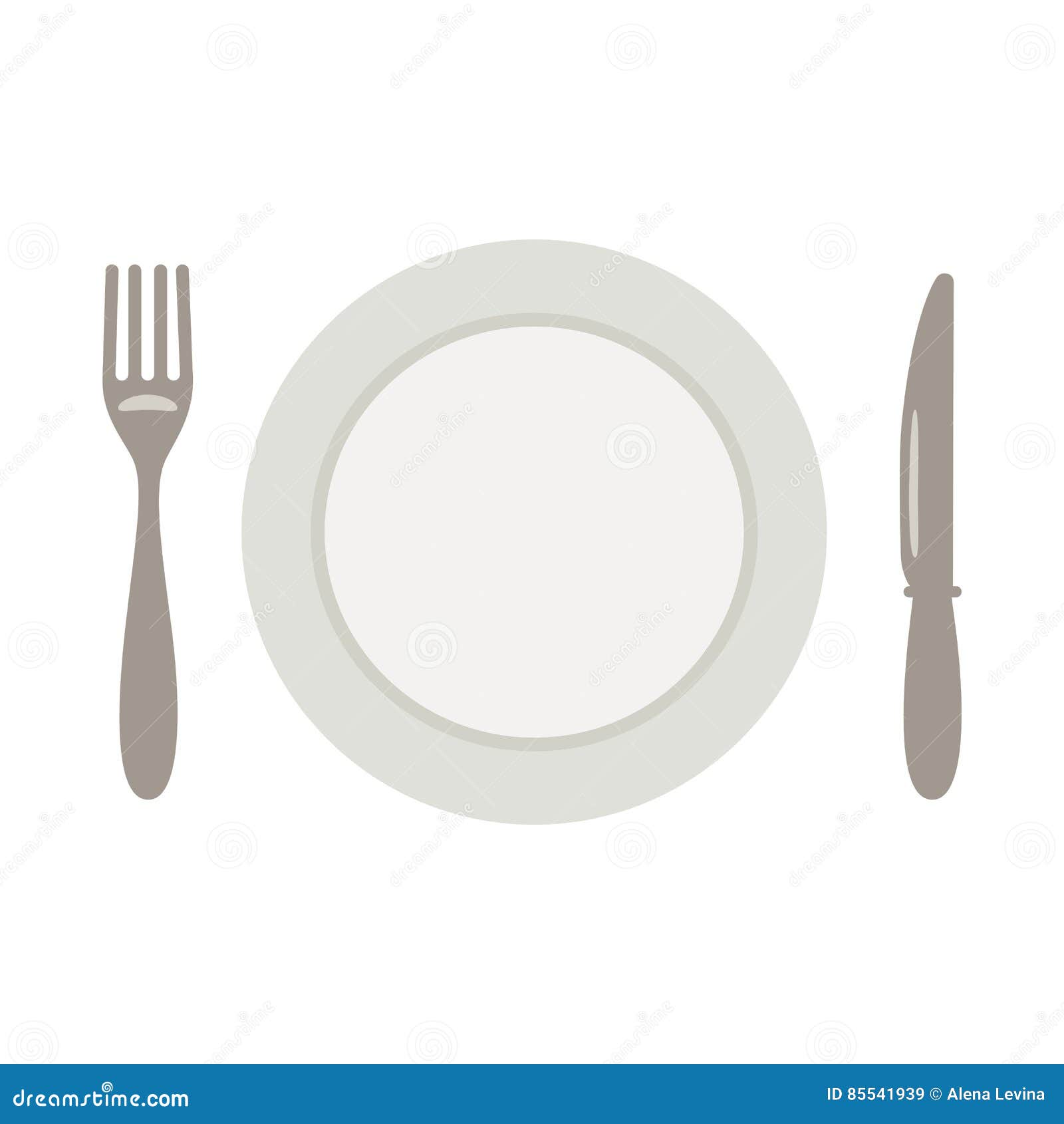Set for Meal, a Knife a Fork and a Plate Stock Illustration - Illustration  of cutlery, dining: 85541939