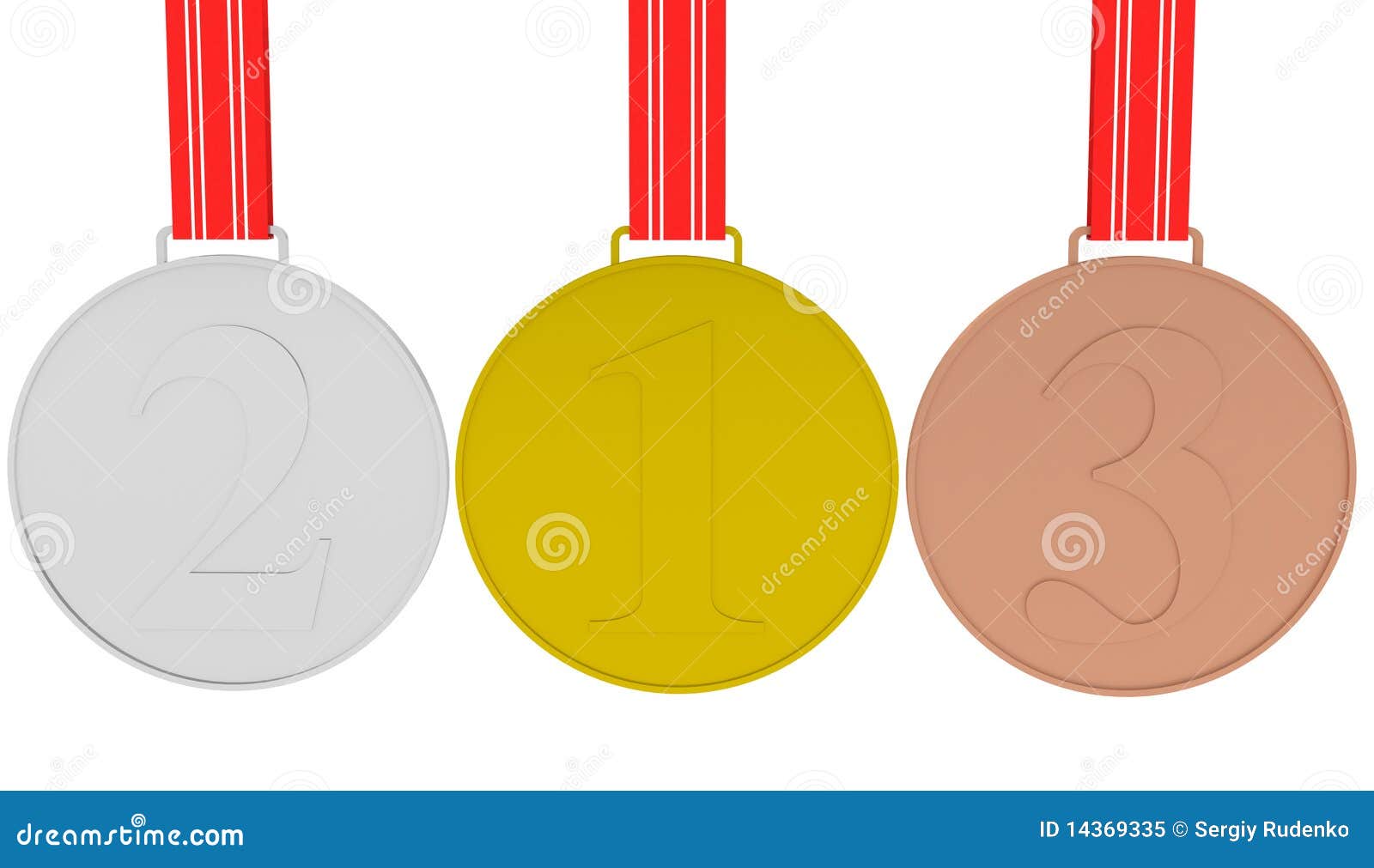 Set of Medals Gold, Silver and Bronze Stock Illustration Illustration