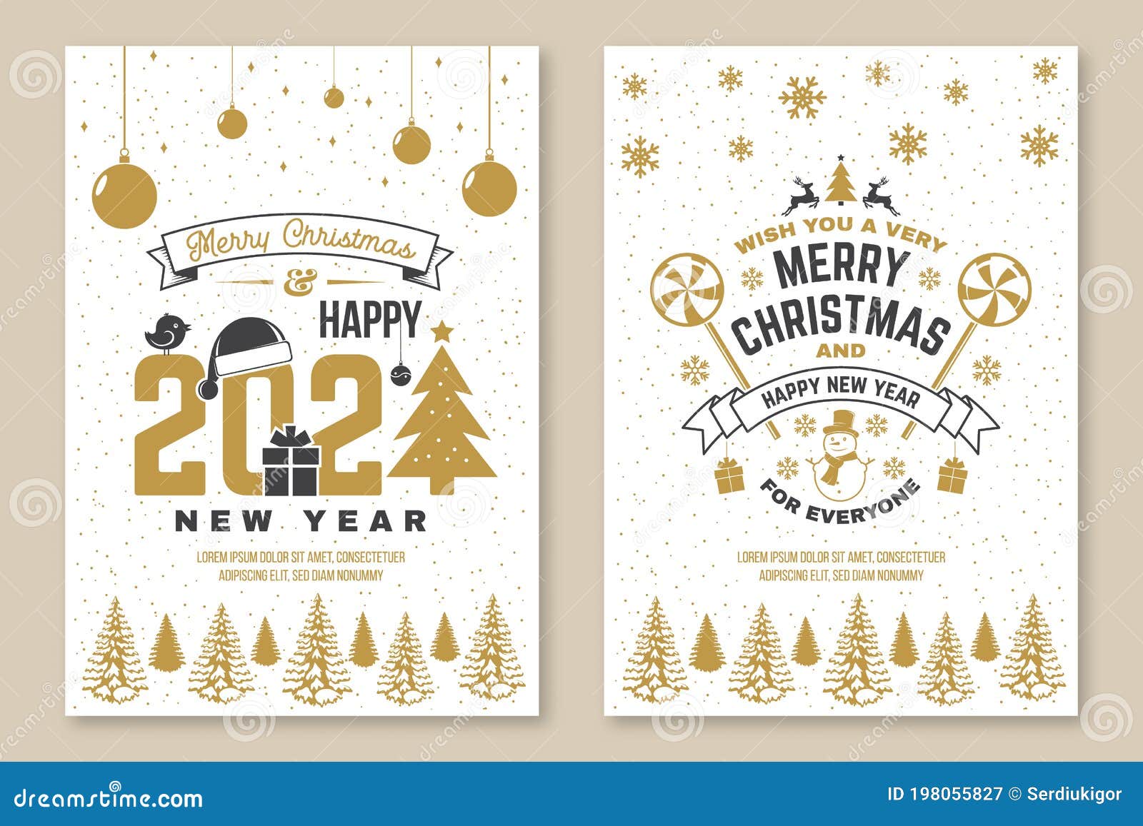 Set Of Merry Christmas And 2021 Happy New Year Poster Flyer Greeting Cards Set Quotes With Snowflakes Gift Sweet Stock Vector Illustration Of December Classic 198055827