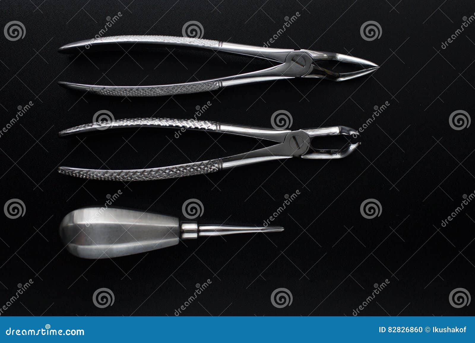 Set of Metal Dental Tools for Tooth Extraction Stock Photo Image of