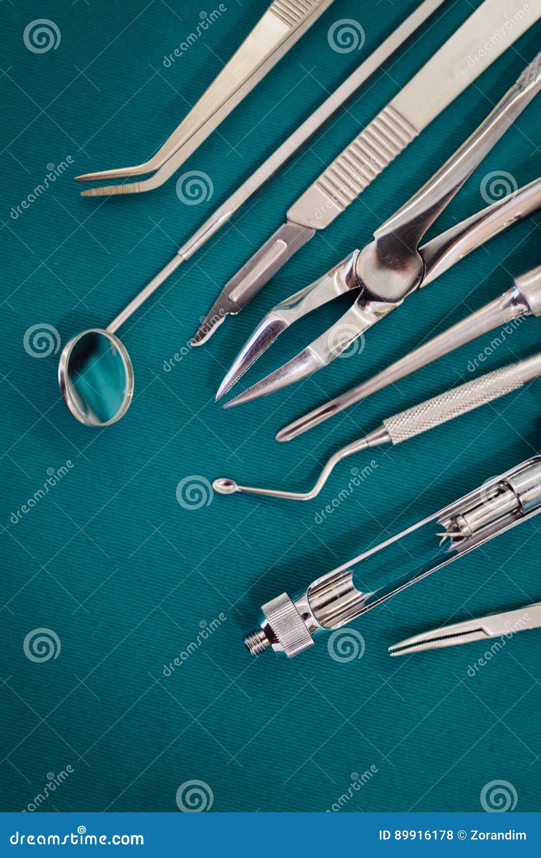 Set of Metal Dentist `s Medical Equipment Tools Stock Photo Image of