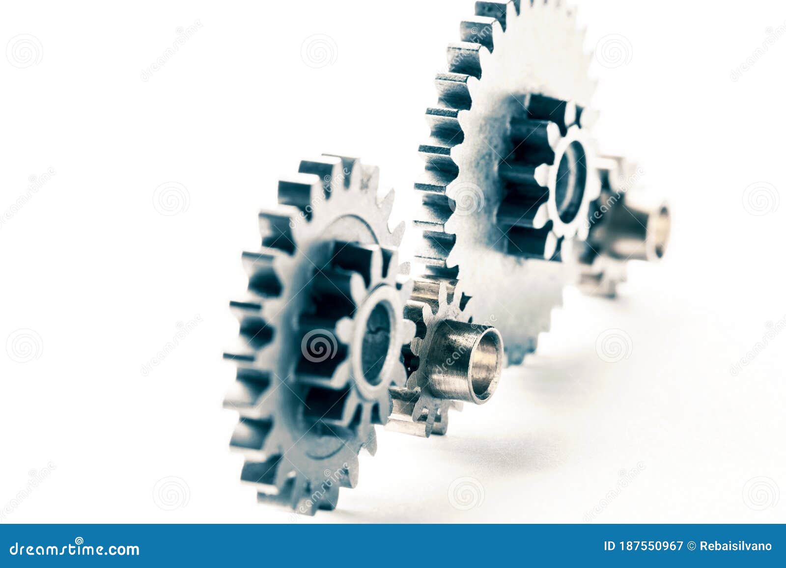 Set of metal gears stock image. Image of engine, color 187550967