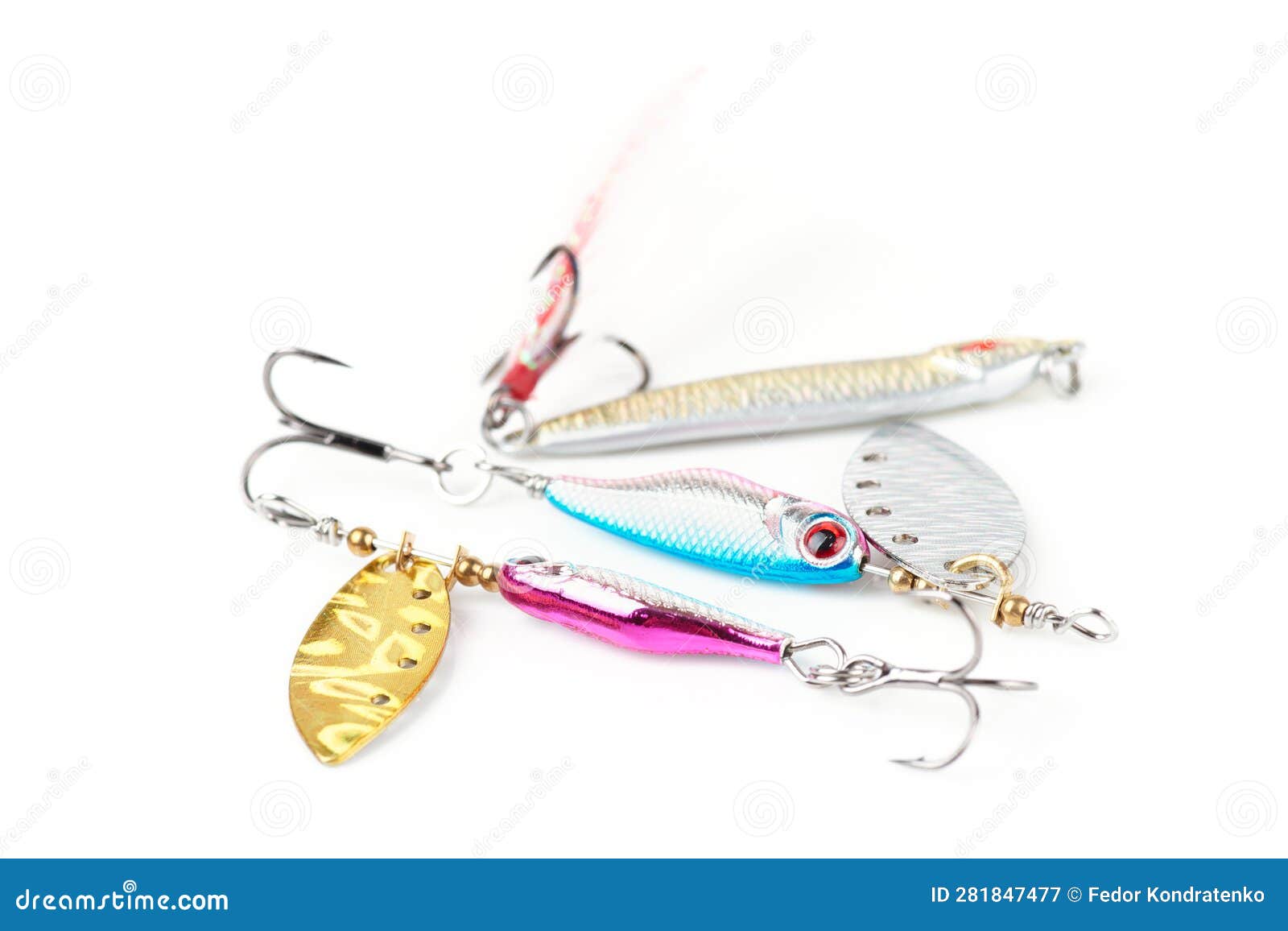 Set of Metal Lures for Fishing Shot on Bright Surface Stock Image - Image  of hardbait, hard: 281847477