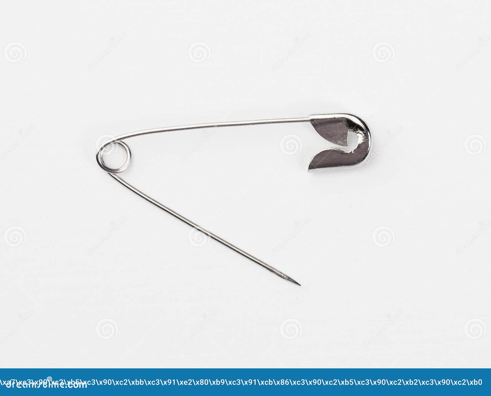 Set of Metal Pins for Clothing, Isolate on a White Background Stock